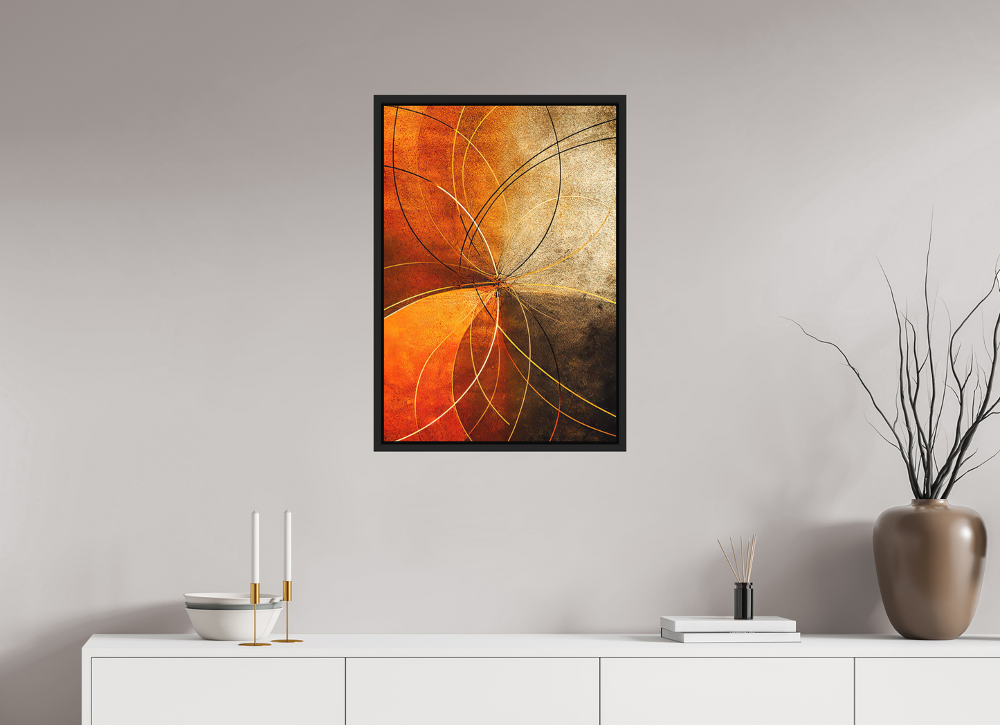 20 x 28.9″, Photo Print on Aluminum Backing with boarder Abstract Rust Circles