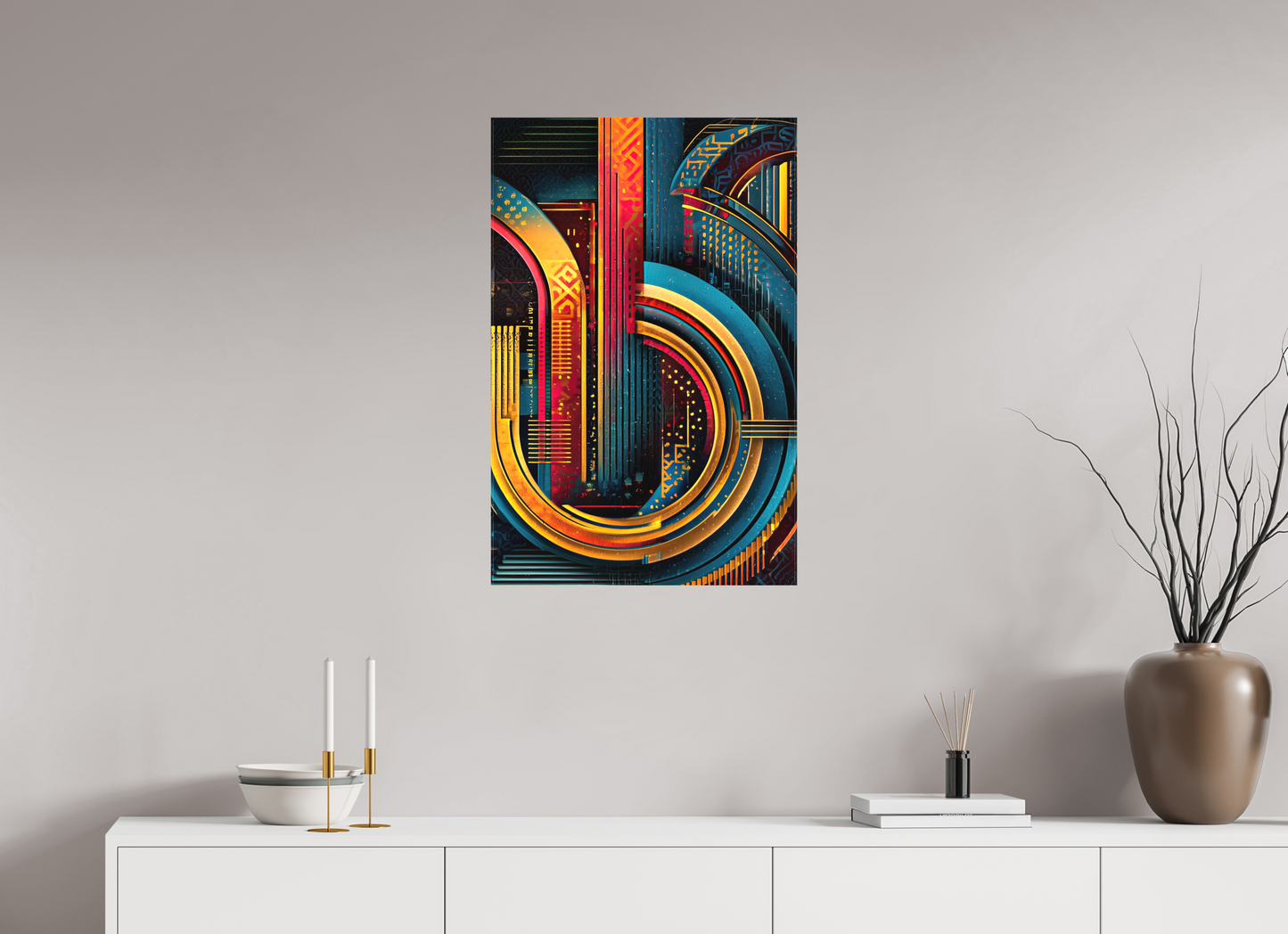 20 x 30.7″, Textile on Canvas Abstract Jazz