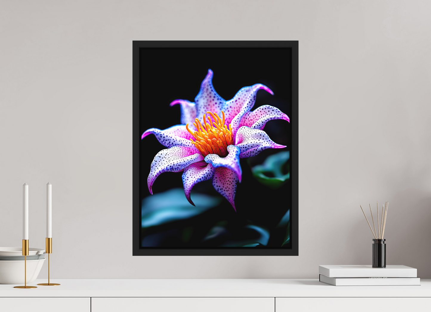 15 x 20″, Photo Print on Aluminum Backing with boarder Cotton Candy Flower