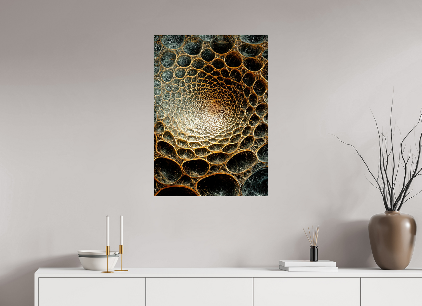 ISO A1 (59,4 x 84,1 cm), Fine Art Print On Aluminum Dibond Alien Texture