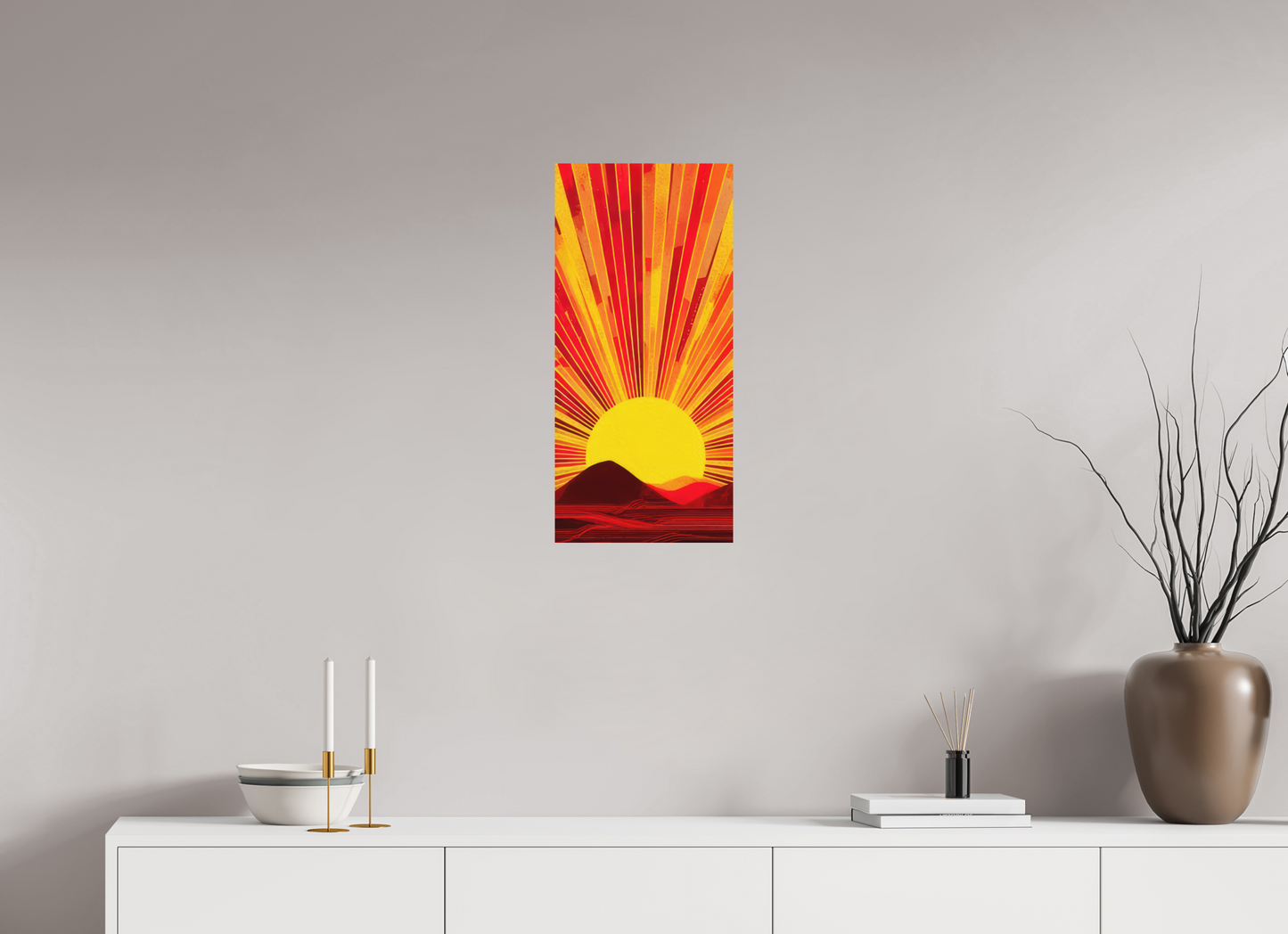 12 x 25.6″, Photo Print on Aluminum Backing Abstract Desert Sun