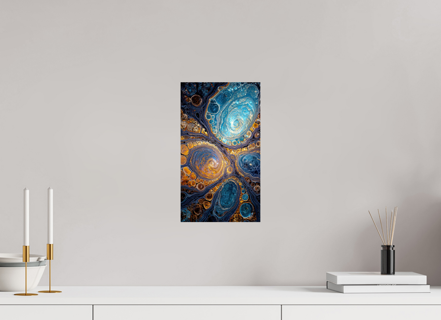8 x 14″, Fine Art Print On Aluminum Dibond Abstract Geode