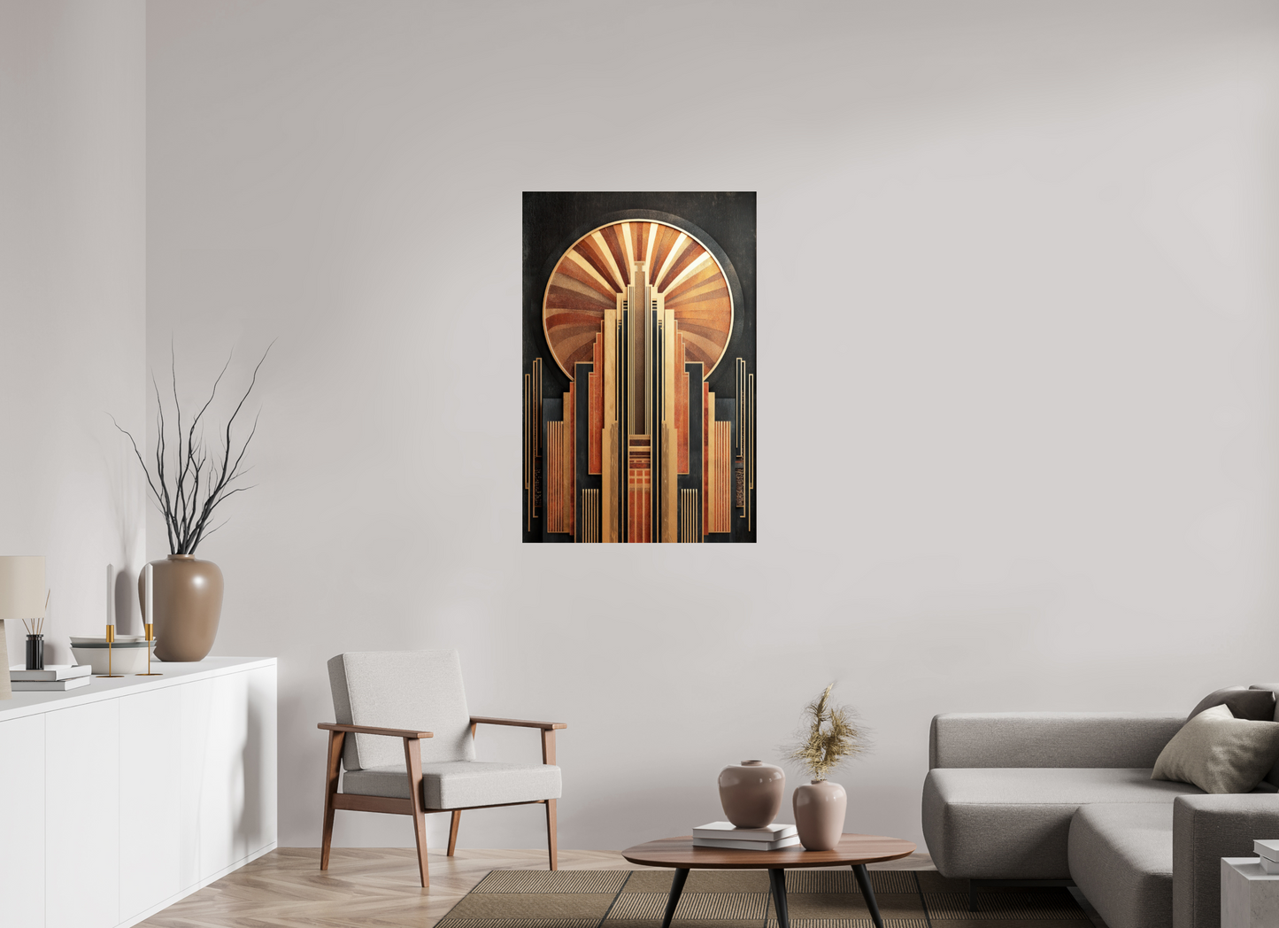 30 x 45″, Fine Art Print On Aluminum Dibond Art Deco City 1