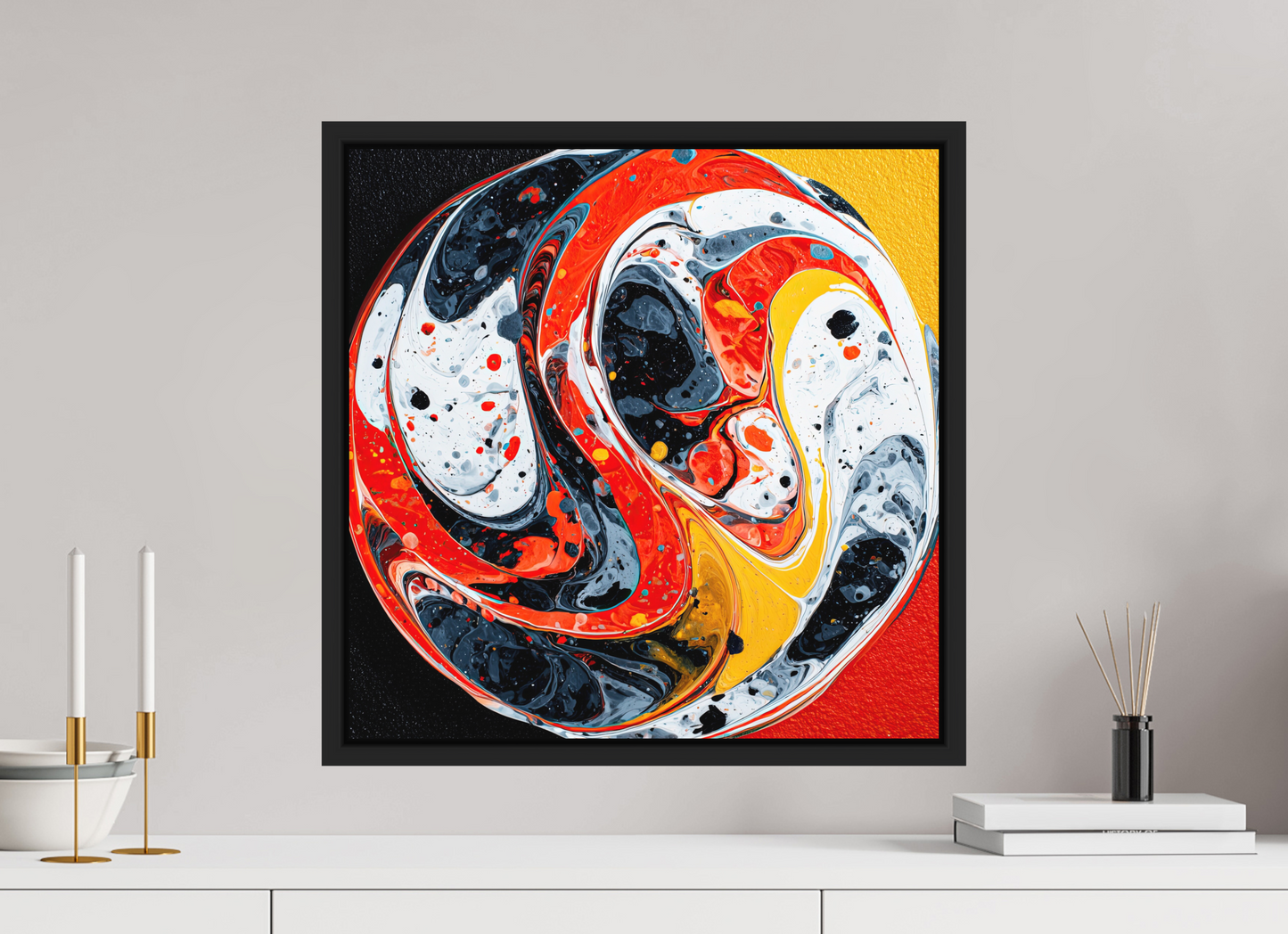 20 x 20″, Photo Print on Aluminum Backing with boarder Marble
