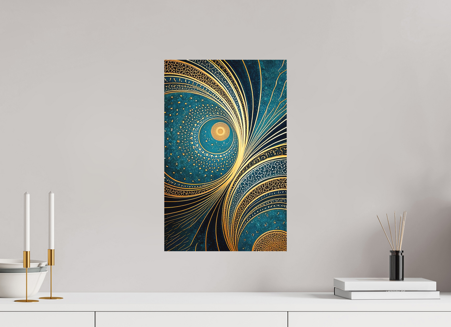 12 x 18.8″, Photo Print on Aluminum Backing Art Deco Teal 3