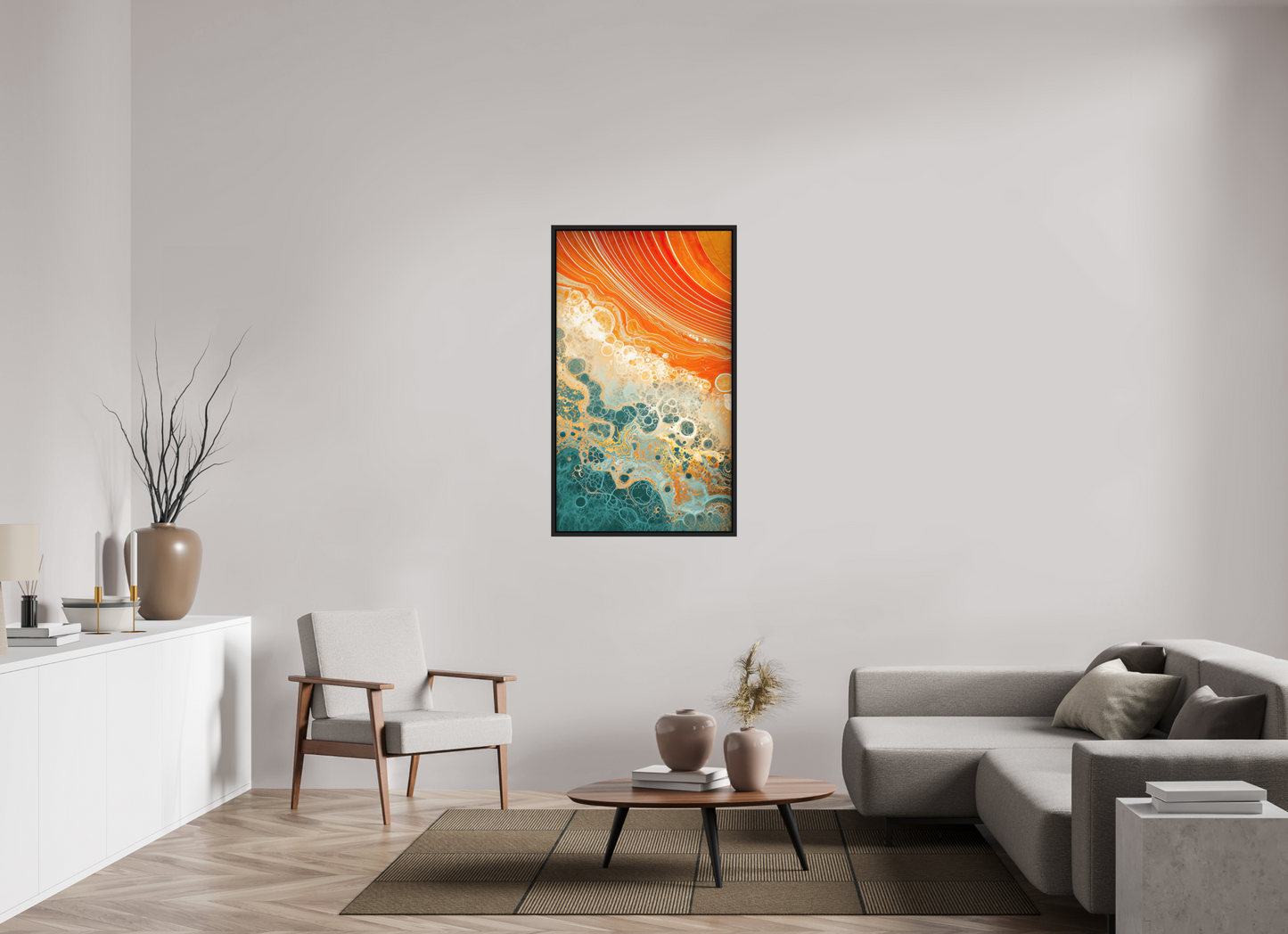 28 x 48.1″, Photo Print on Aluminum Backing with boarder Abstract Desert Beach