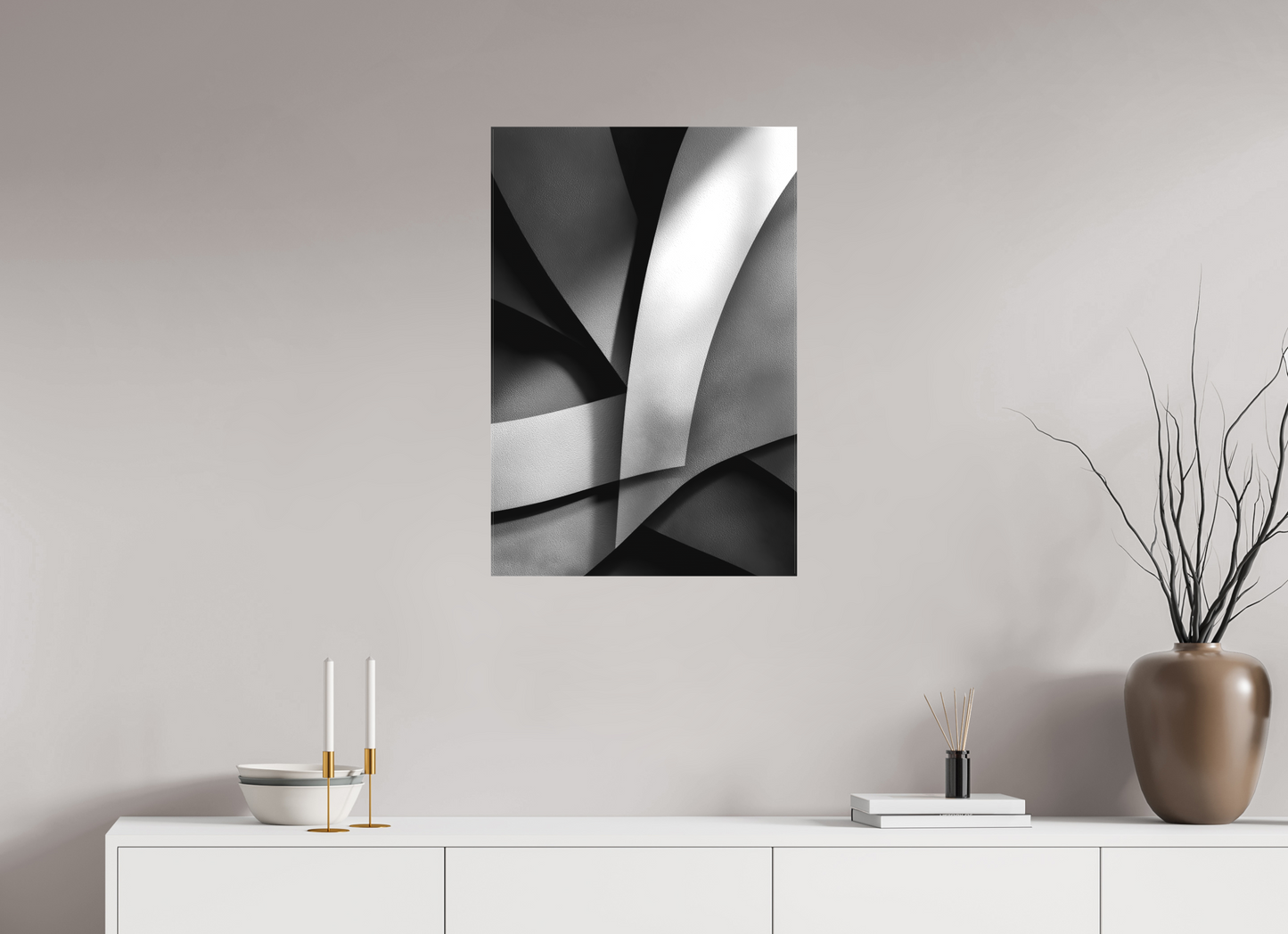 20 x 29.5″, Textile on Canvas Abstract B&W 3