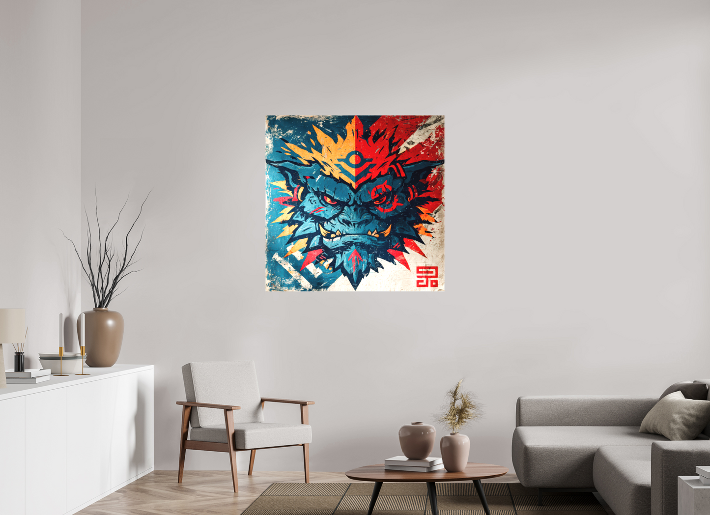 40.7 x 40″, Textile on Canvas Orge