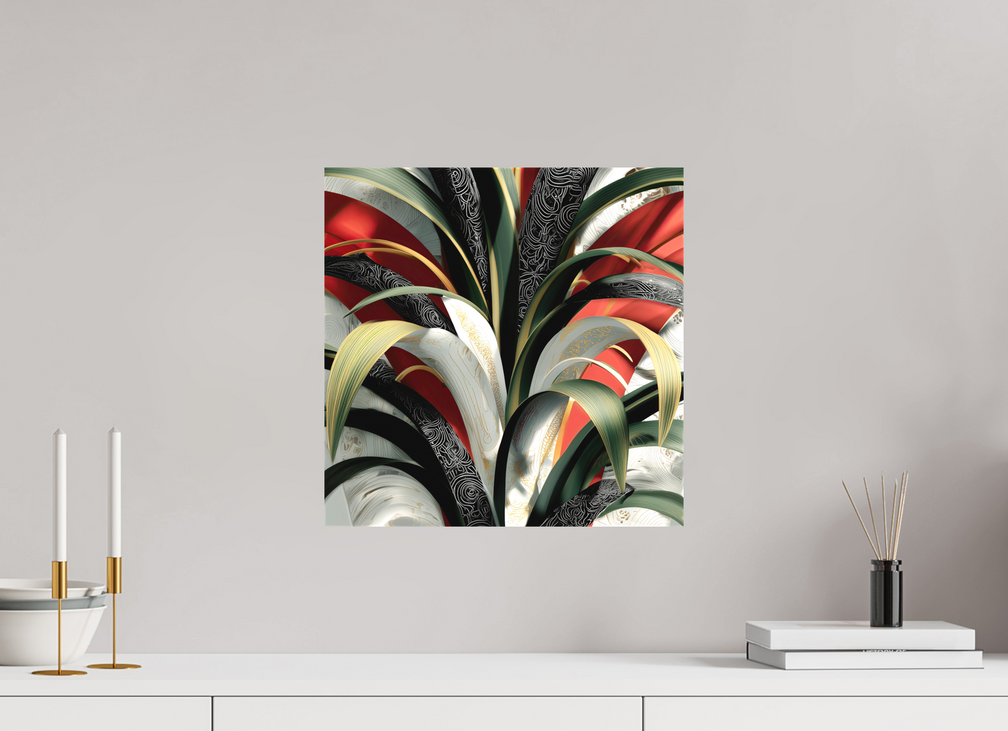 15 x 15″, Textile on Canvas House Plant