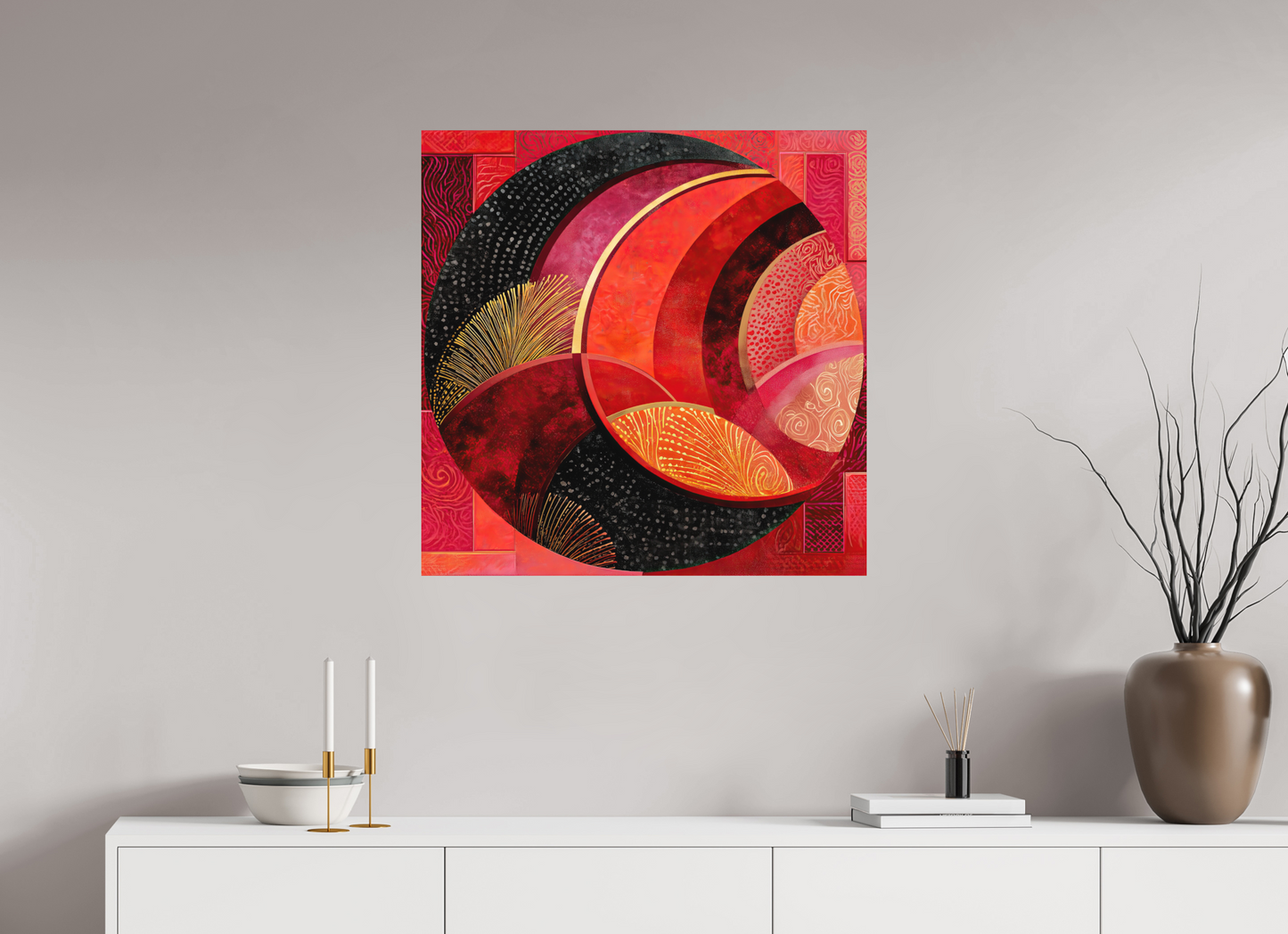 30 x 30″, Photo Print on Aluminum Backing Art Deco Circle