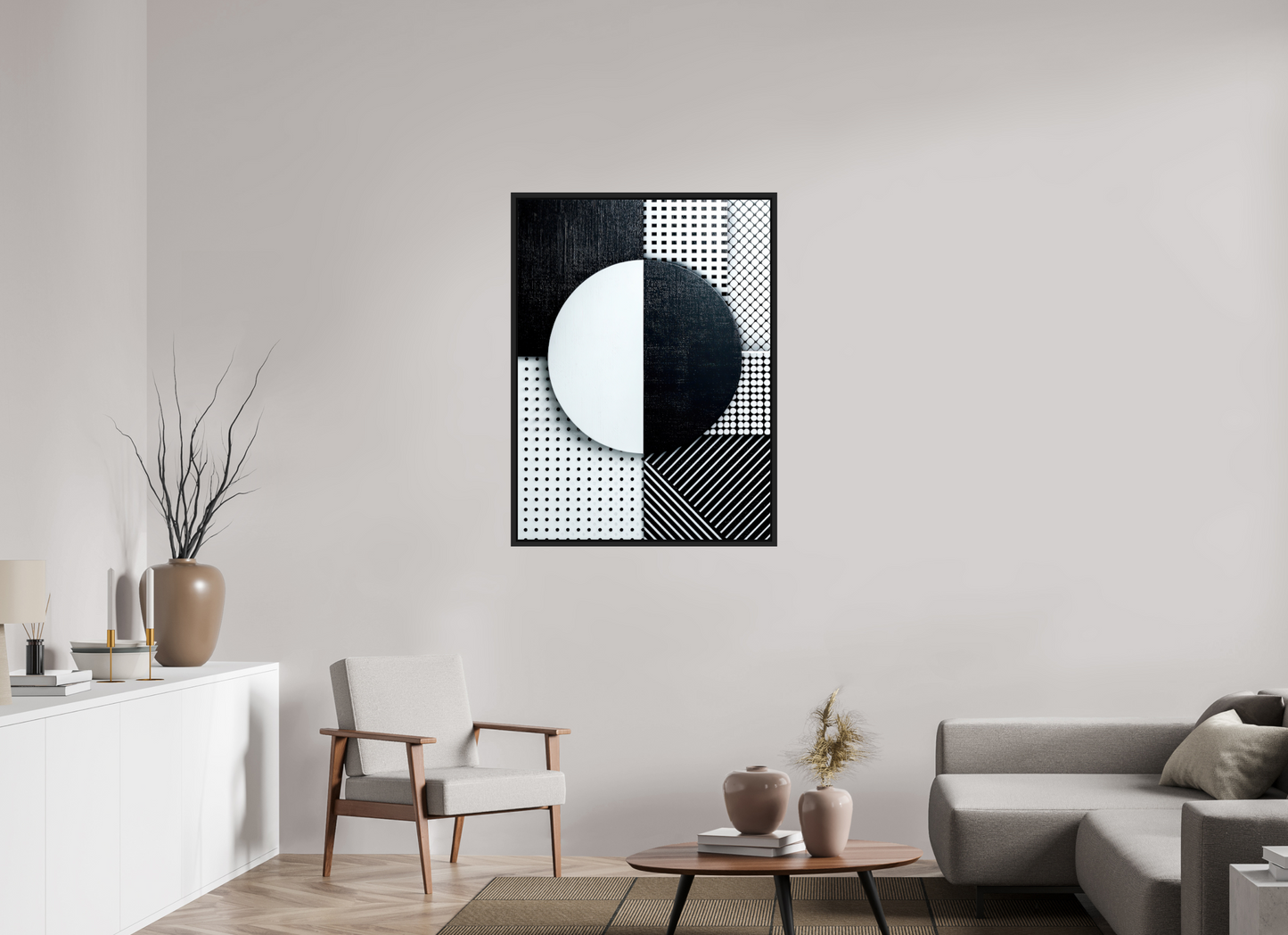 32 x 43.1″, Fine Art Print on Aluminum Dibond with Boarder Black & White 3