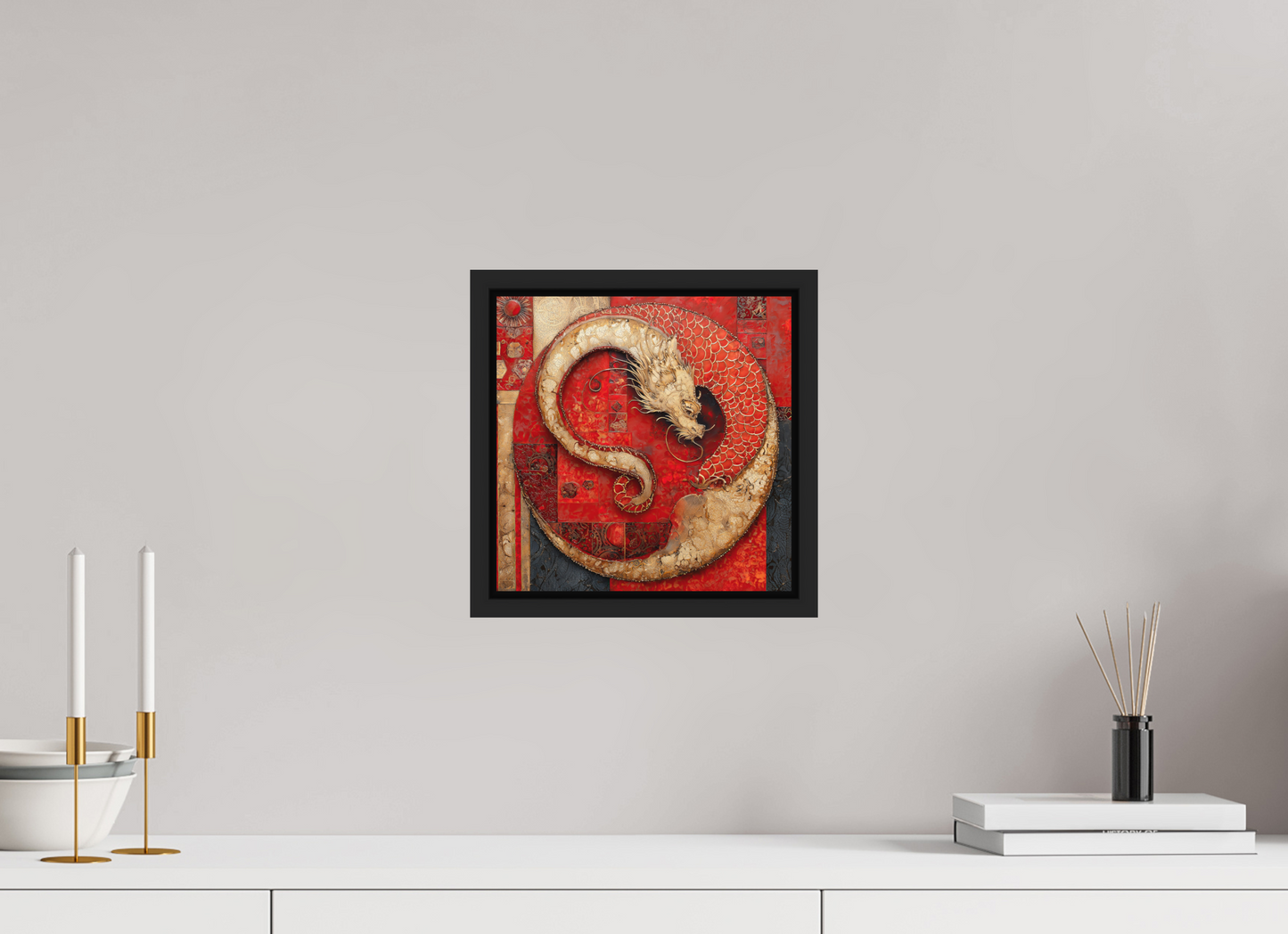 10 x 10″, Photo Print on Aluminum Backing with boarder Chinese Dragon