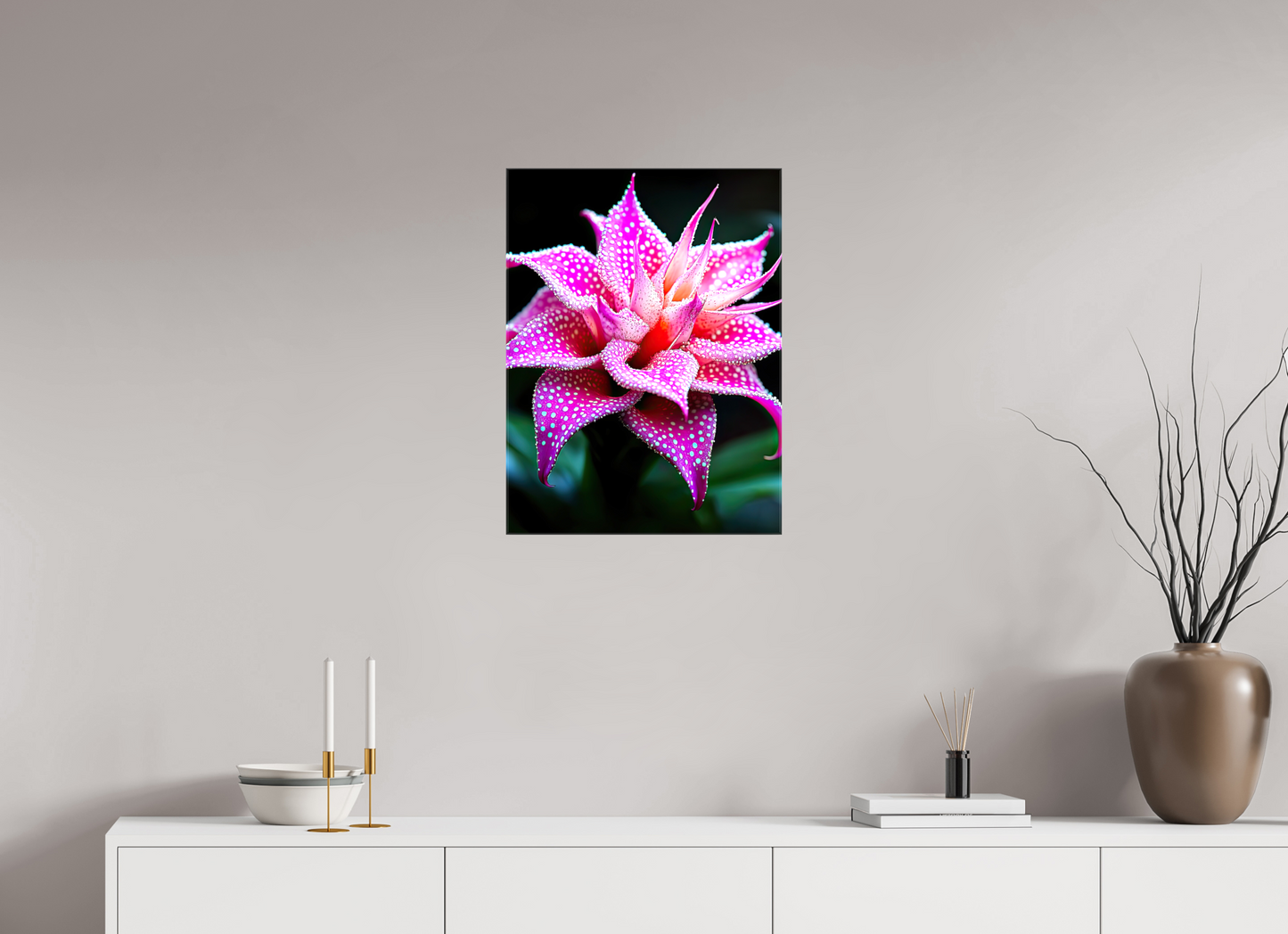 18 x 24″, Glossy Canvas Pink Mushroom Flower