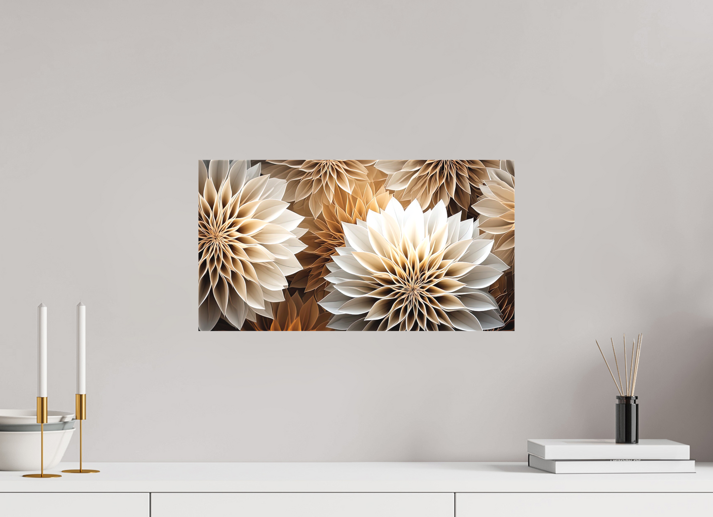 18.7 x 10″, Textile on Canvas Pollen Flowers