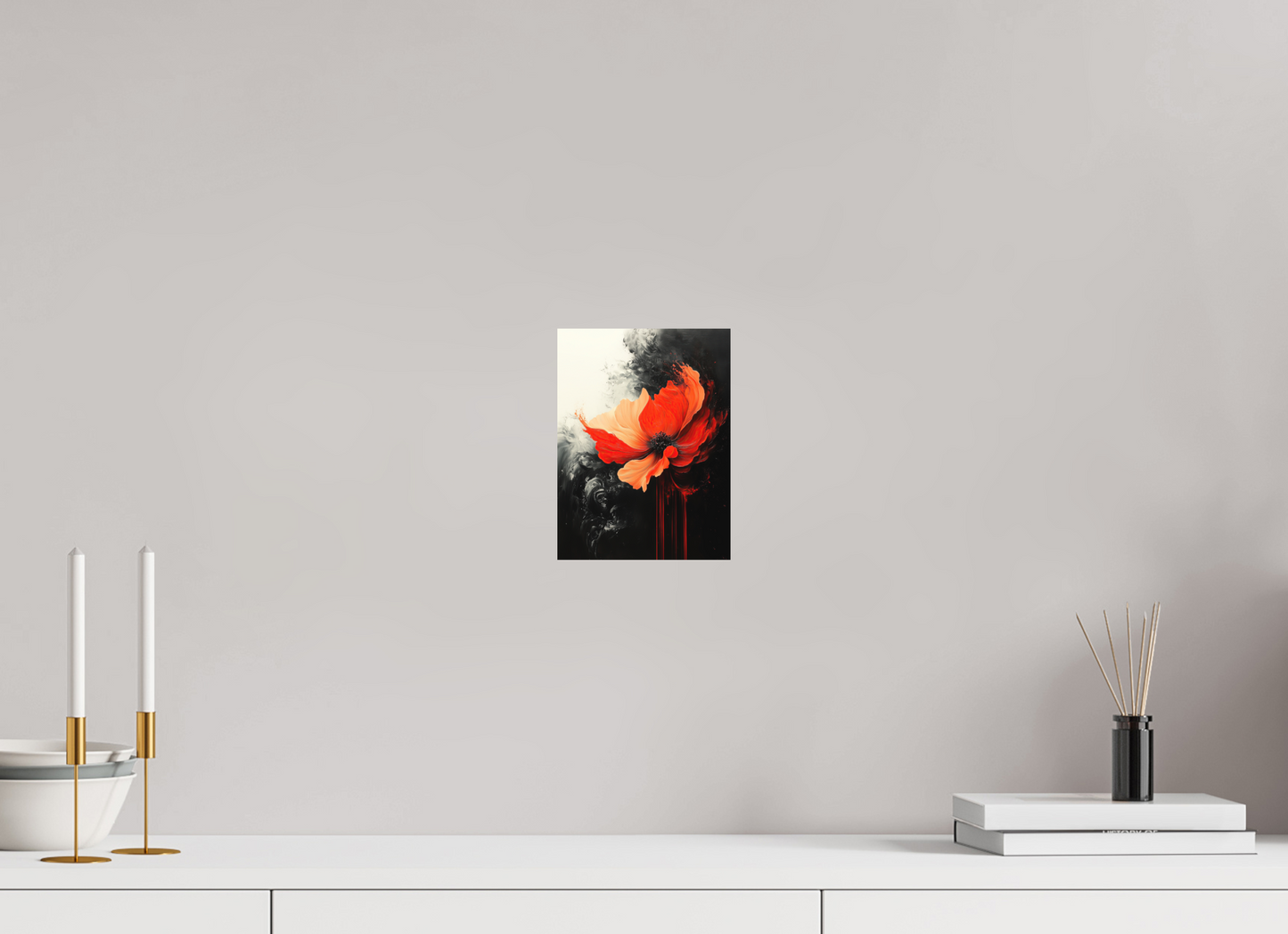 6 x 8″, Photo Print on Aluminum Backing Red Flower