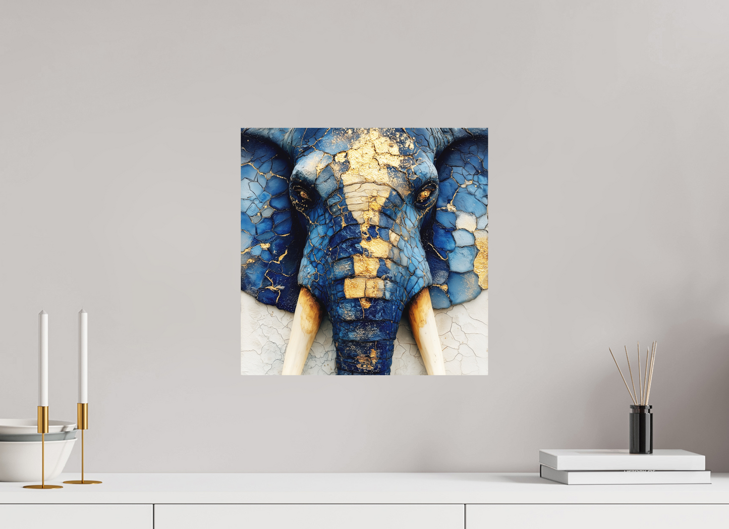 15 x 15″, Photo Print on Aluminum Backing Elephant