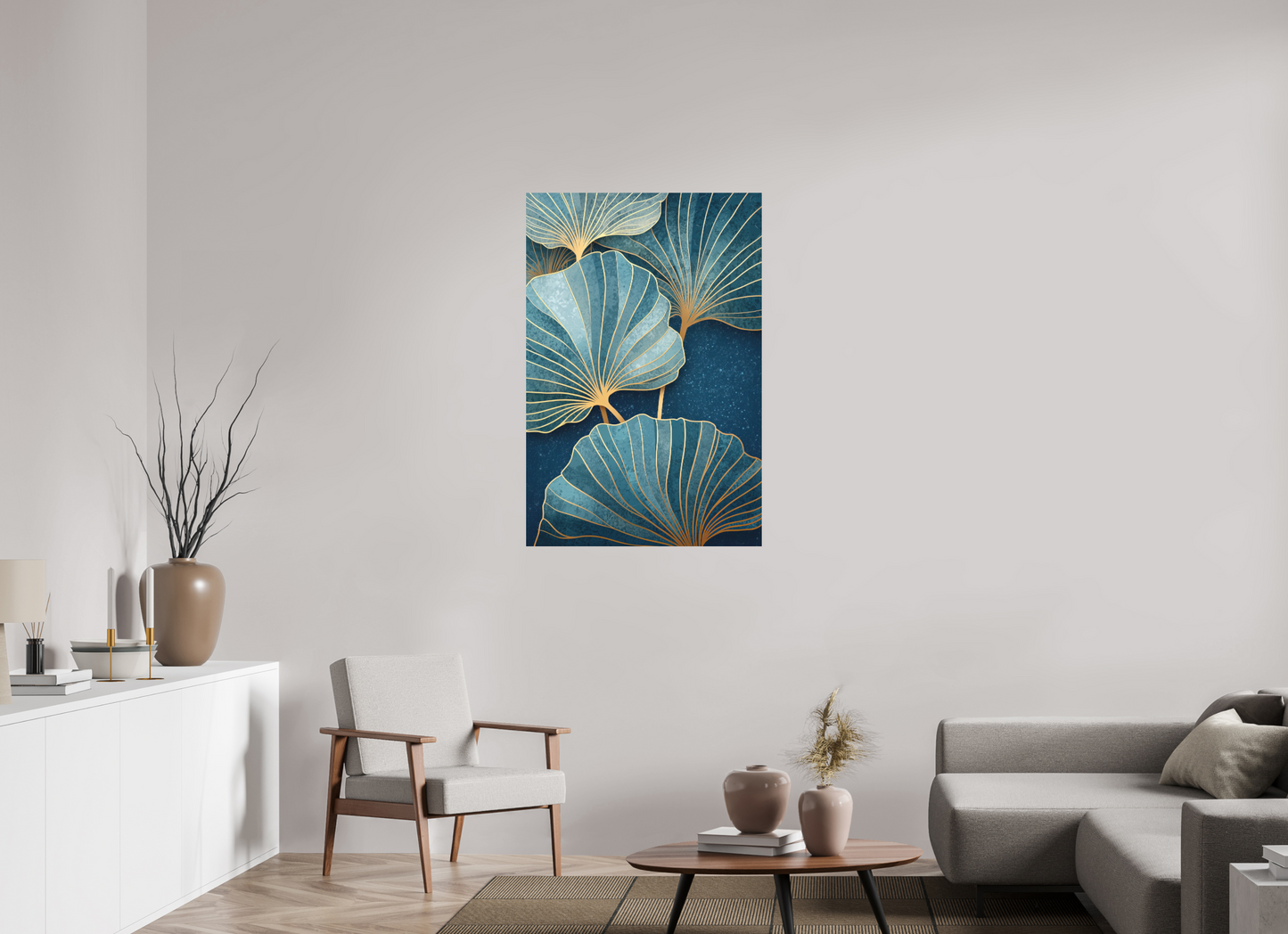 30 x 45″, Photo Print on Aluminum Backing Art Deco Flowers 2