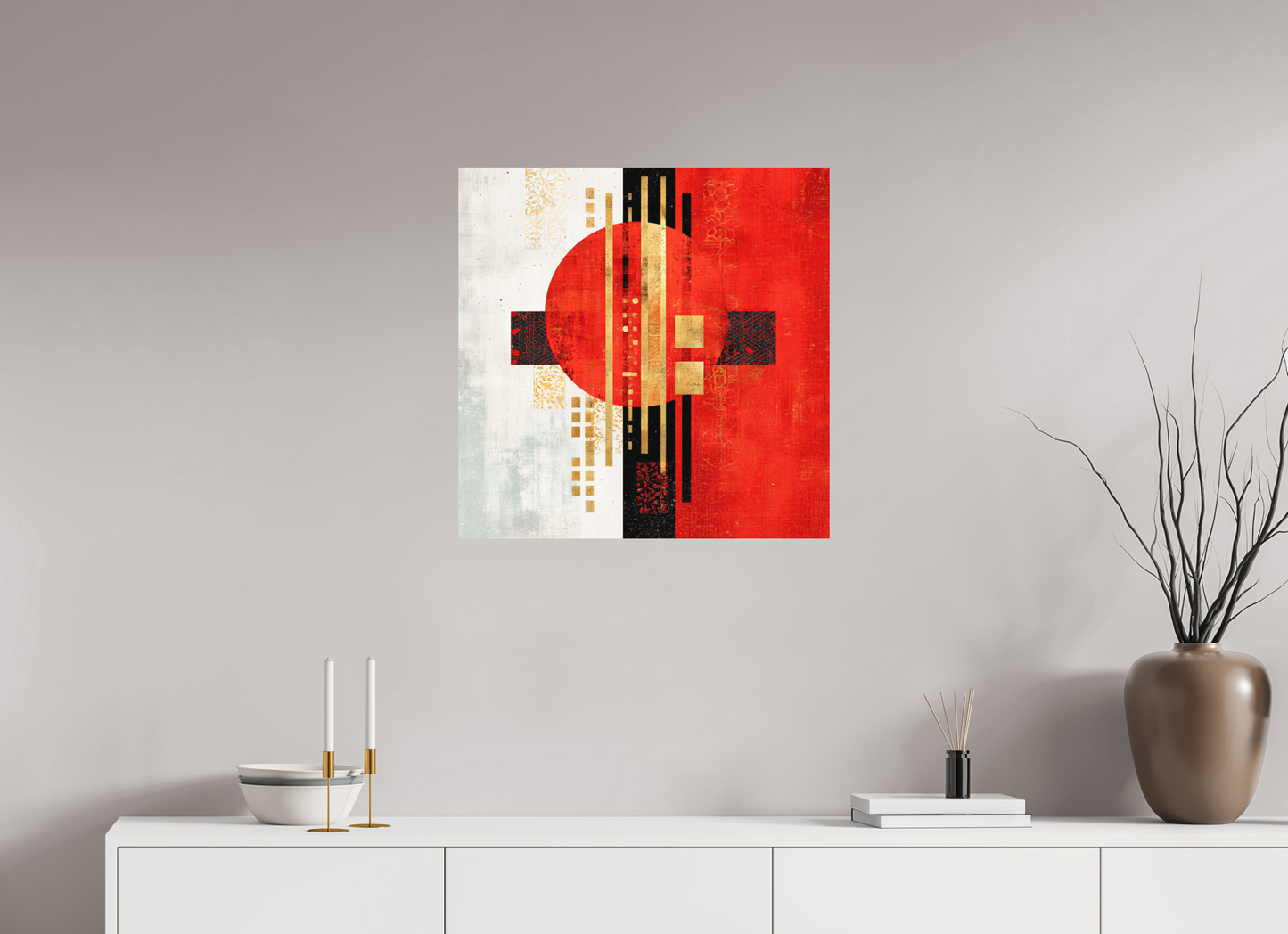 25 x 25″, Photo Print on Aluminum Backing Abstract Rising Sun