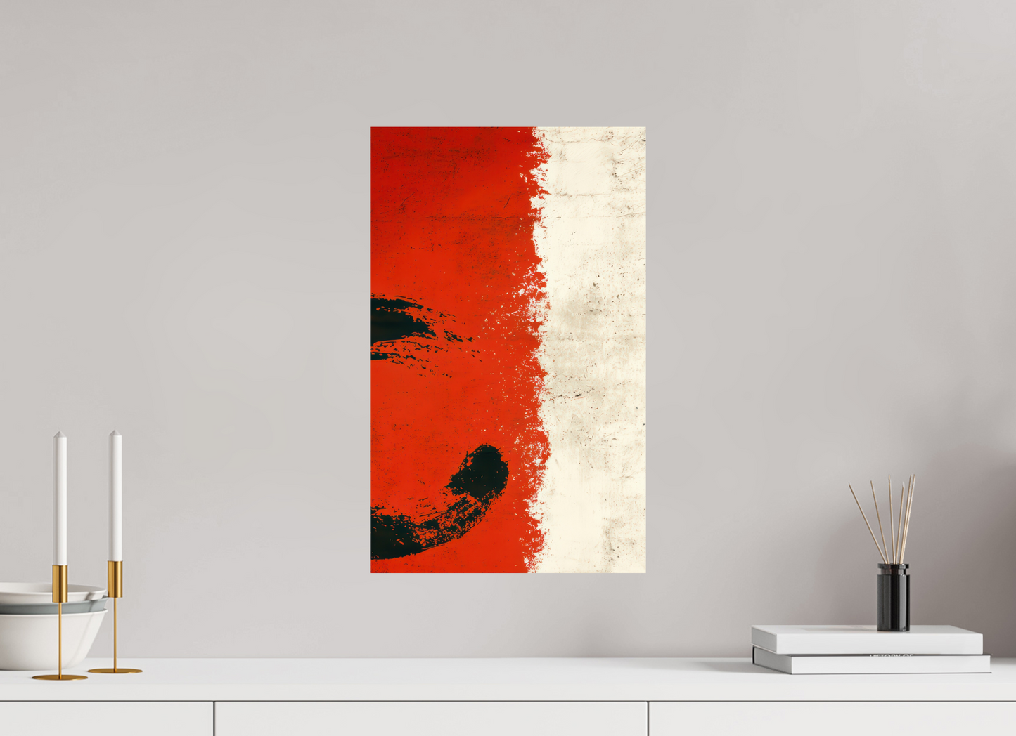 12 x 19.4″, Fine Art Print On Aluminum Dibond Abstract Paint Brush Circle Right