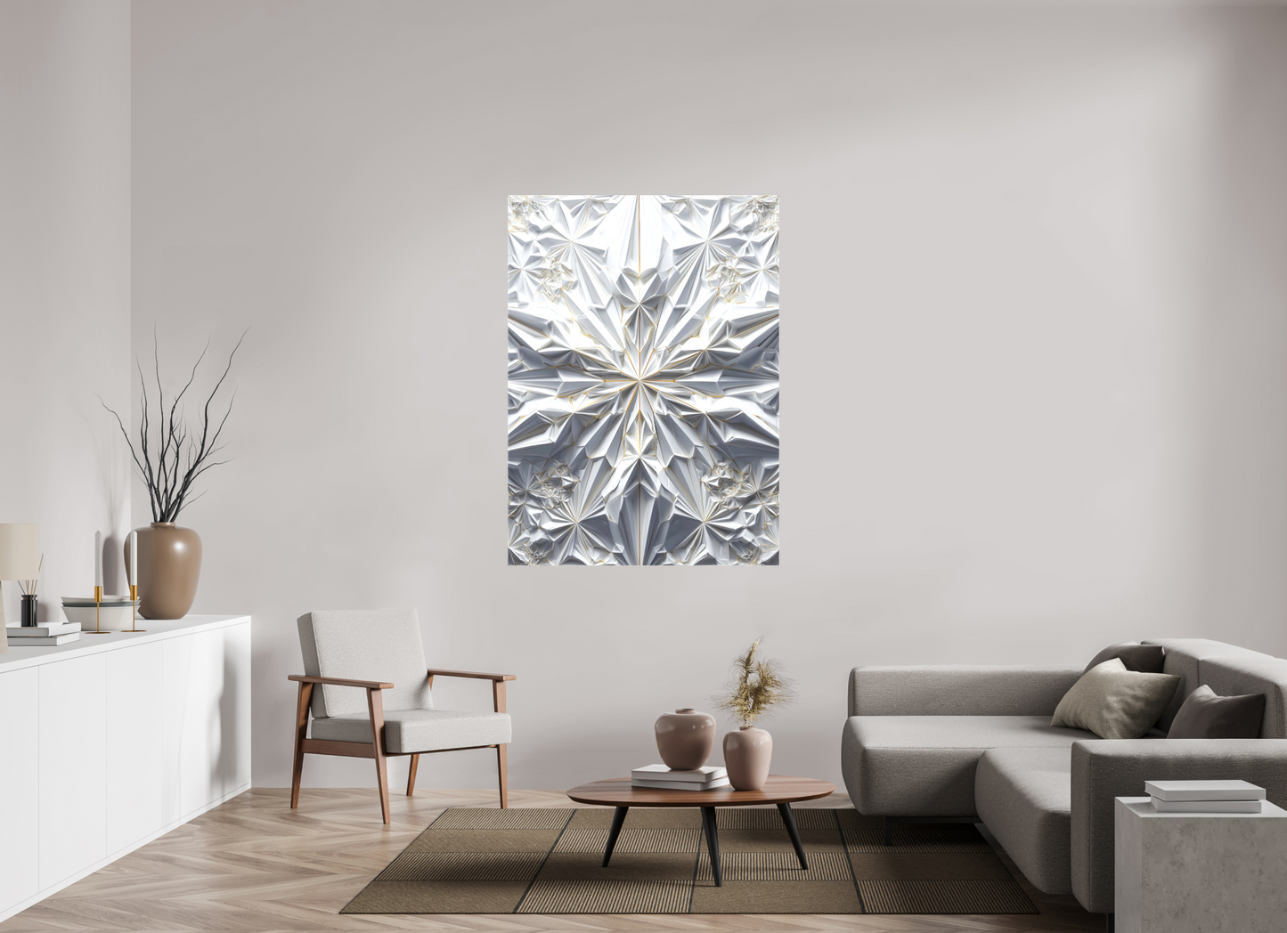 43 x 58.9″, Glossy Canvas Snowflake