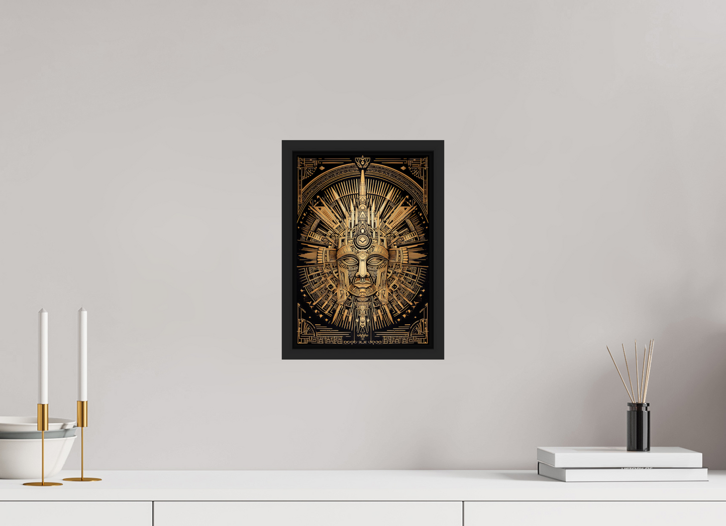 8 x 11.4″, Fine Art Print on Aluminum Dibond with Boarder Tribal Gold