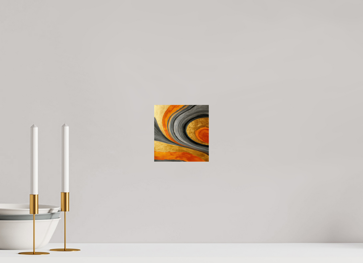 6 x 6.2″, Fine Art Print On Aluminum Dibond Abstract Gold Geode 2