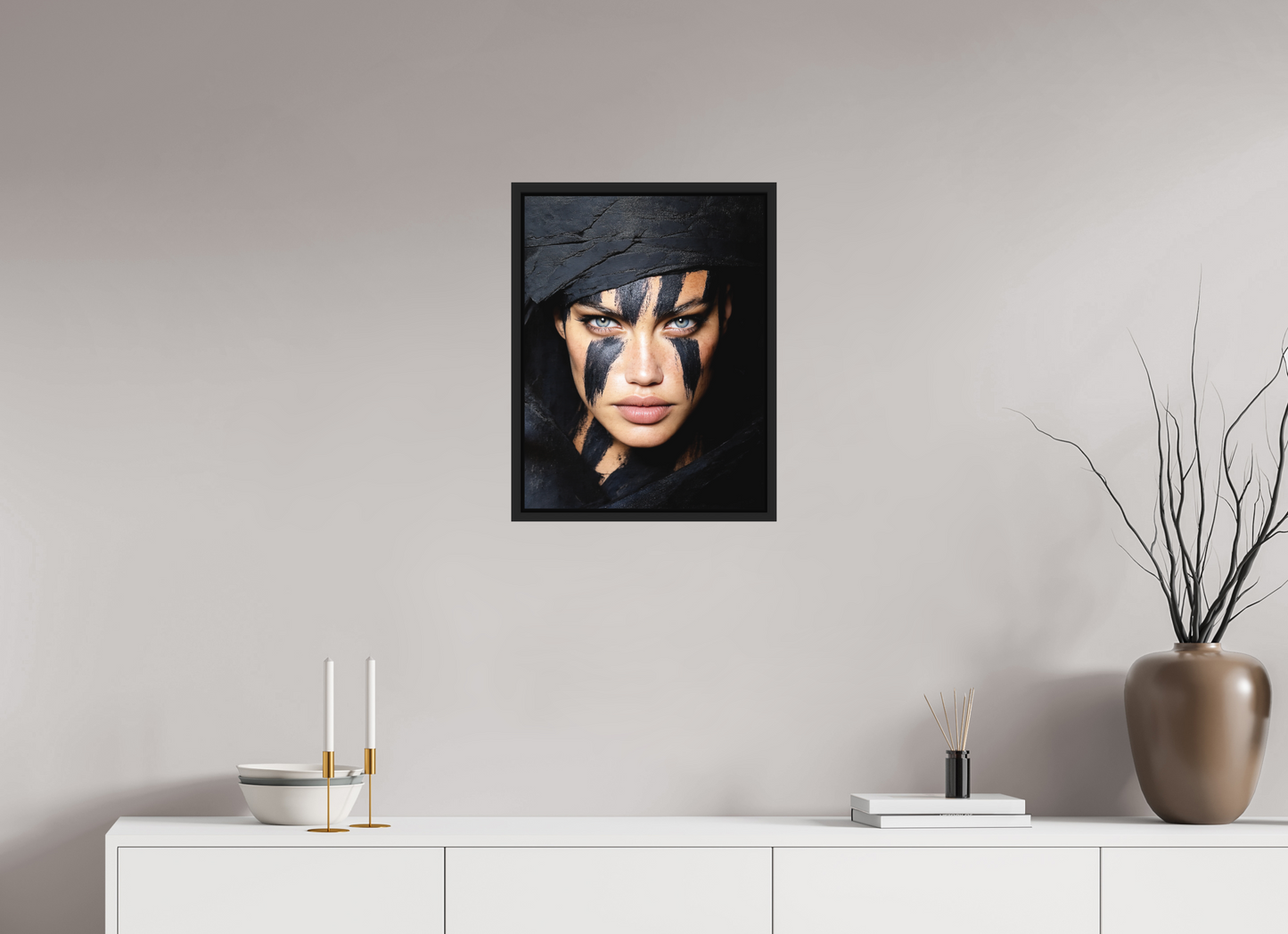16 x 20.9″, Photo Print on Aluminum Backing with boarder Charcoal Woman