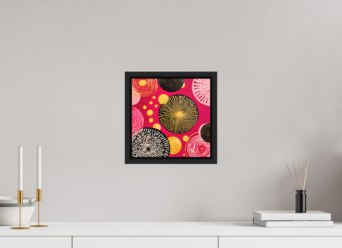 10 x 10″, Photo Print on Aluminum Backing with boarder Spores
