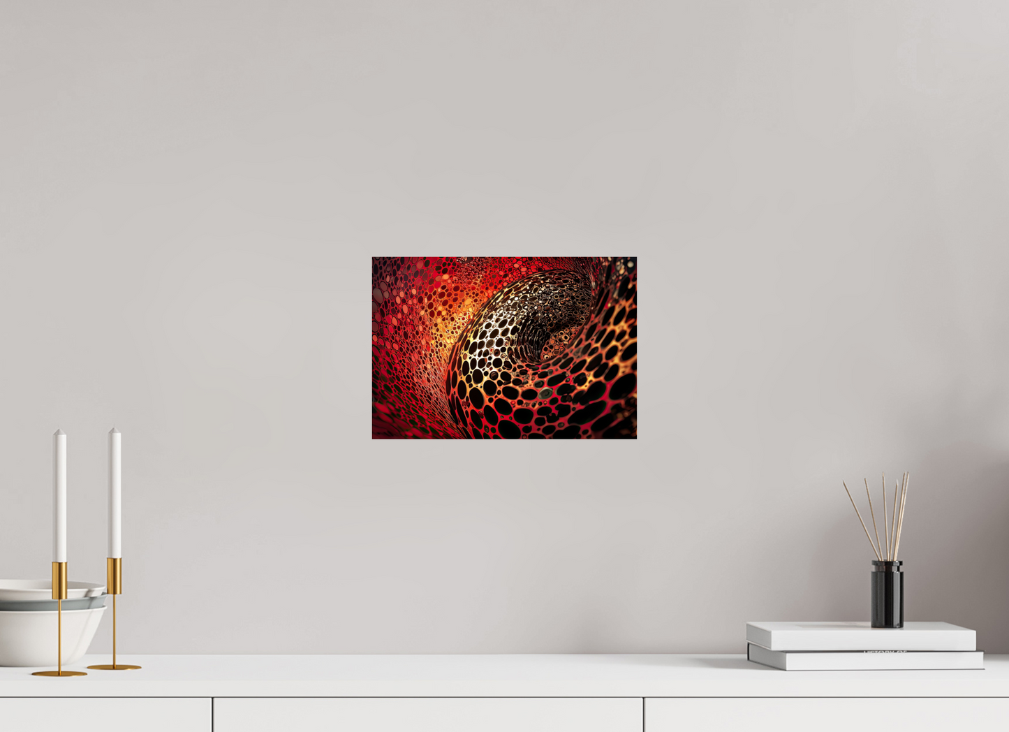 11.6 x 8″, Fine Art Print On Aluminum Dibond Red Leopard