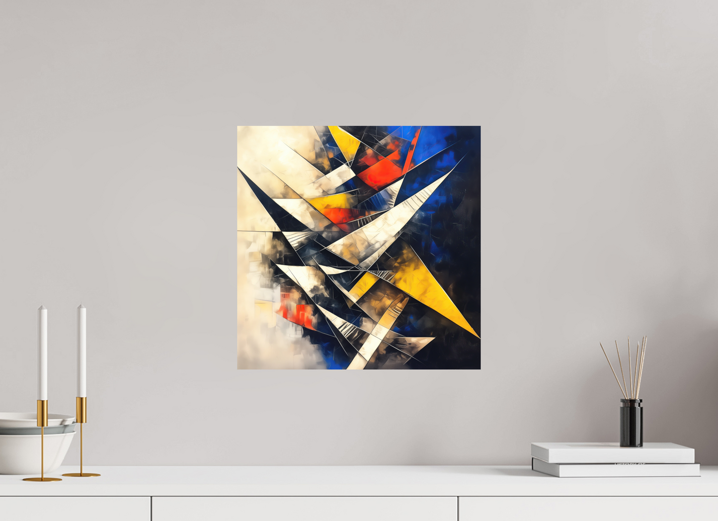 15 x 15″, Photo Print on Aluminum Backing Abstract Triangles