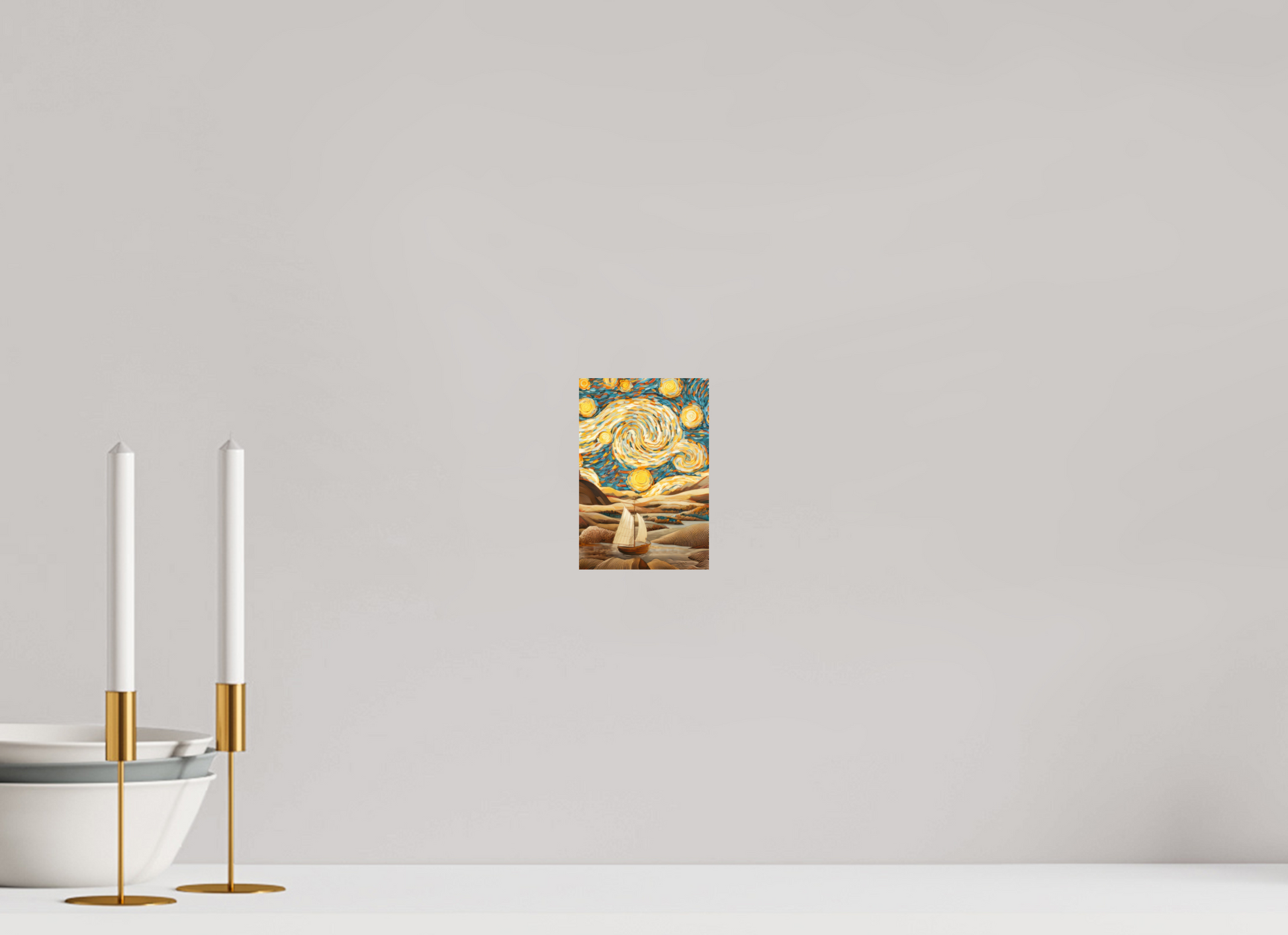 4 x 5.9″, Fine Art Print On Aluminum Dibond Starry Night Desert