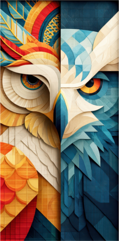 Main image Abstract Warm & Cold Owl