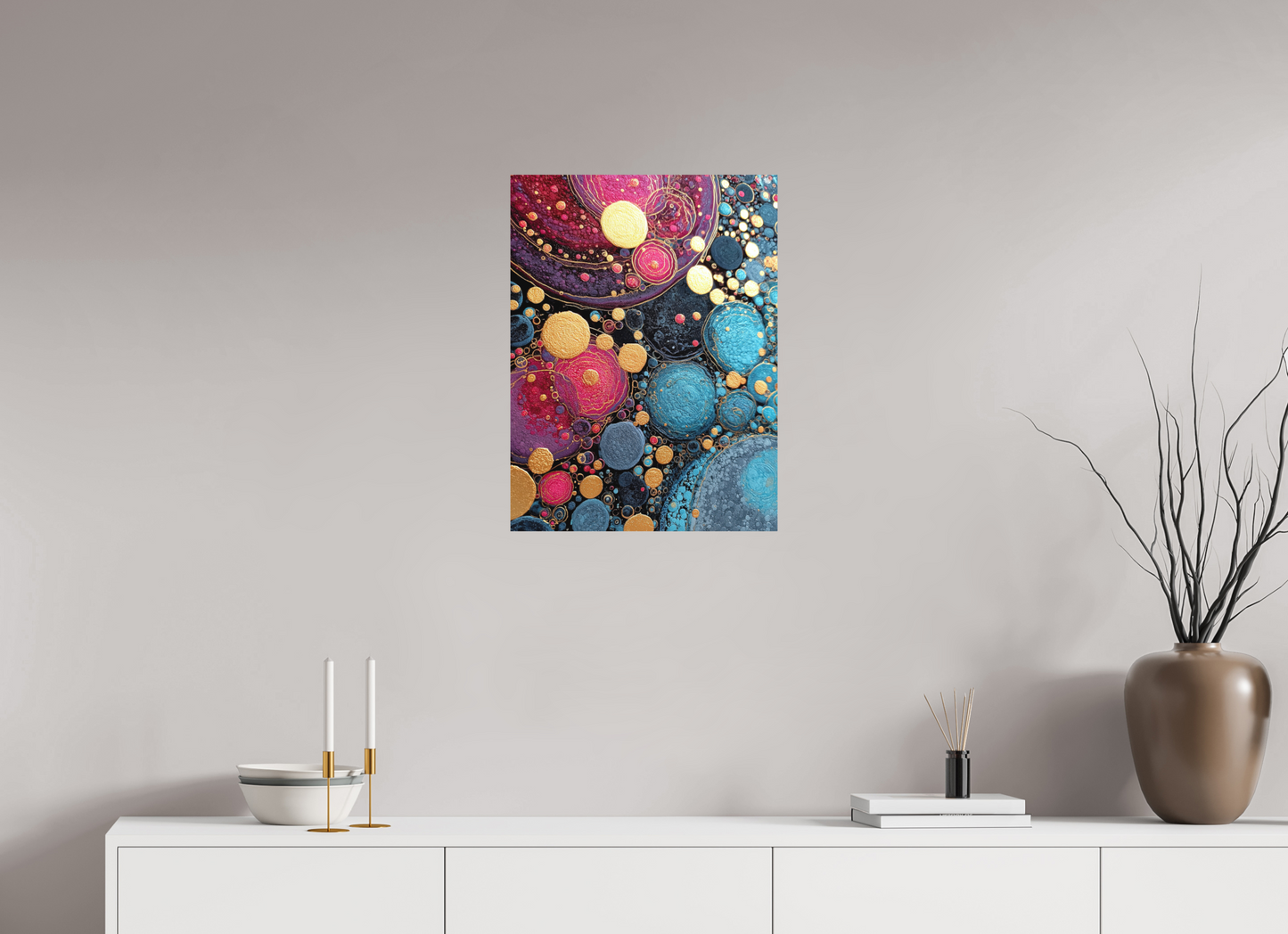 18 x 24″, Photo Print on Aluminum Backing Abstract Circles