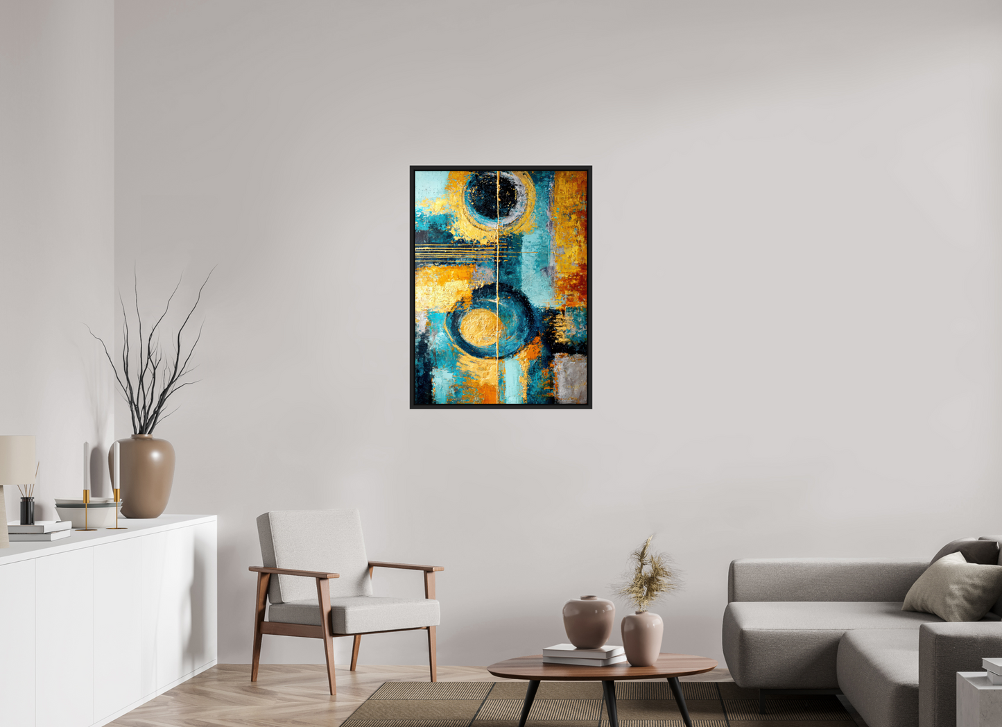 28 x 37.9″, Fine Art Print on Aluminum Dibond with Boarder Abstract Gold Paint