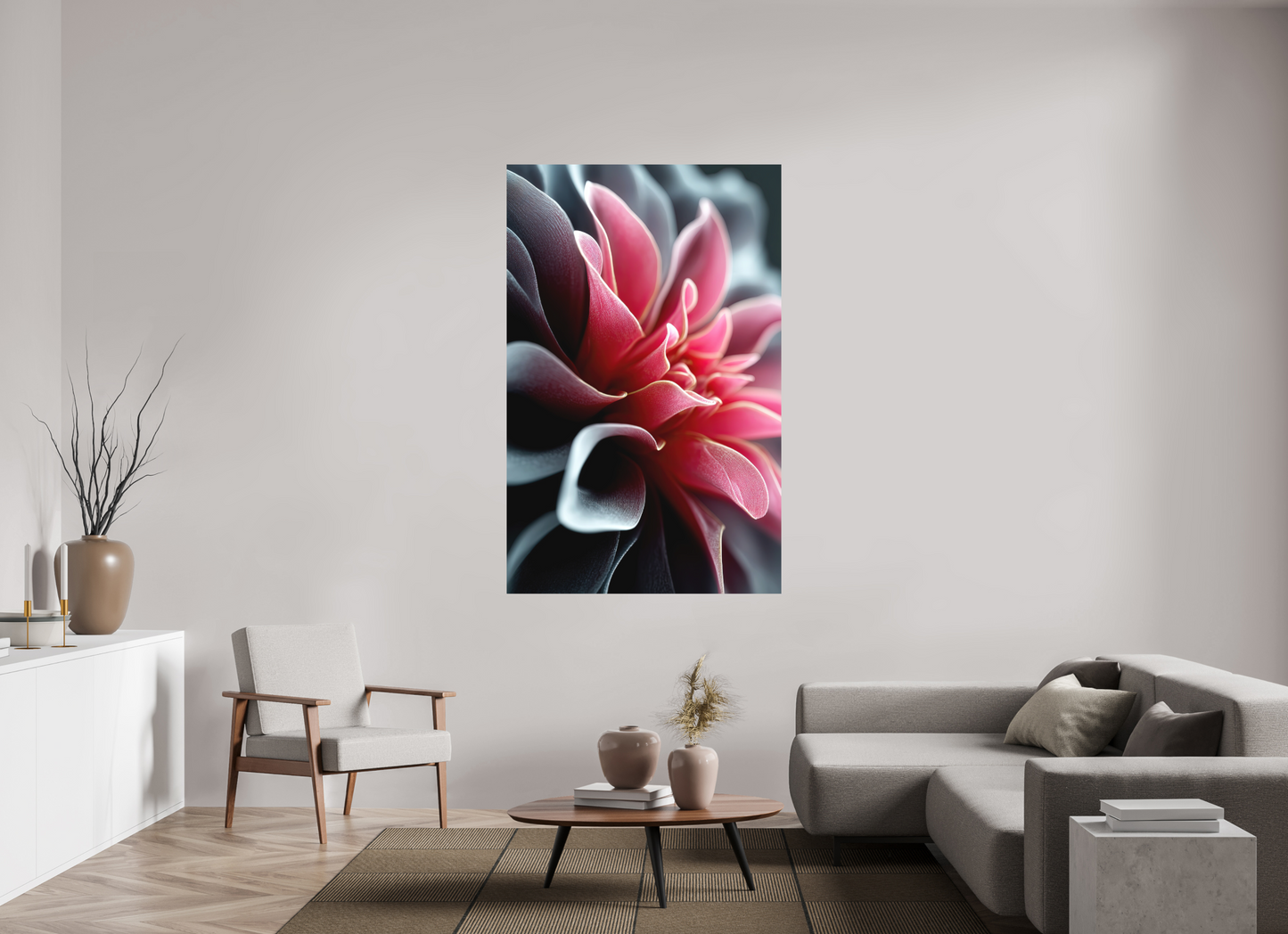 43 x 67.2″, Photo Print on Aluminum Backing Pink Flower