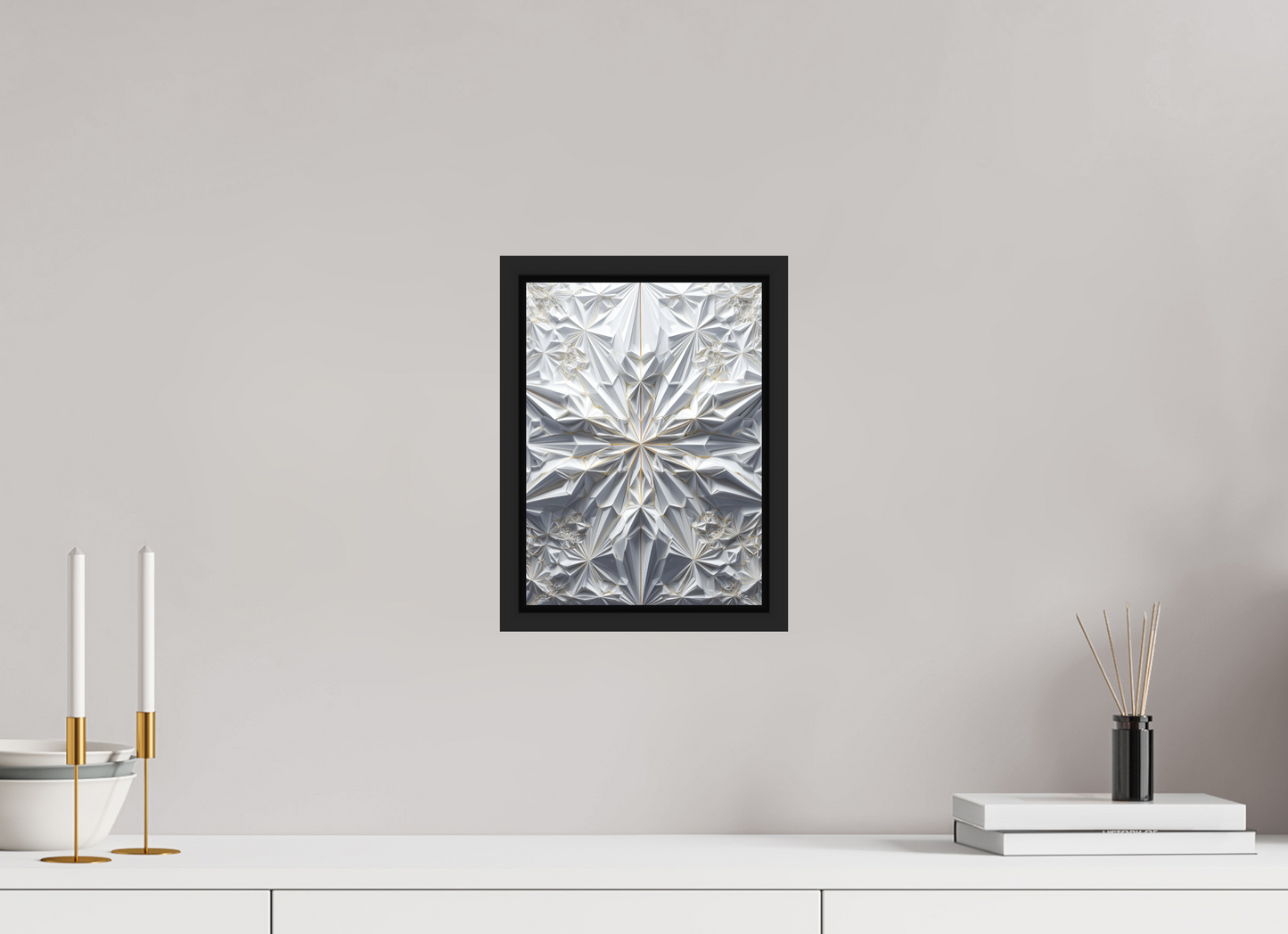8 x 10.9″, Photo Print on Aluminum Backing with boarder Snowflake