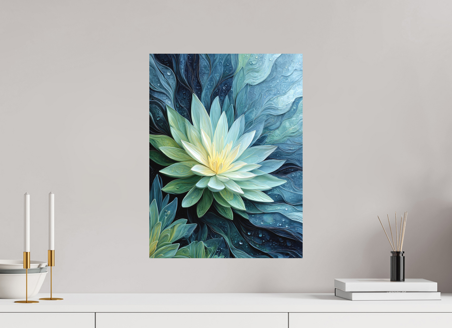 15 x 20″, Photo Print on Aluminum Backing Blue Lily