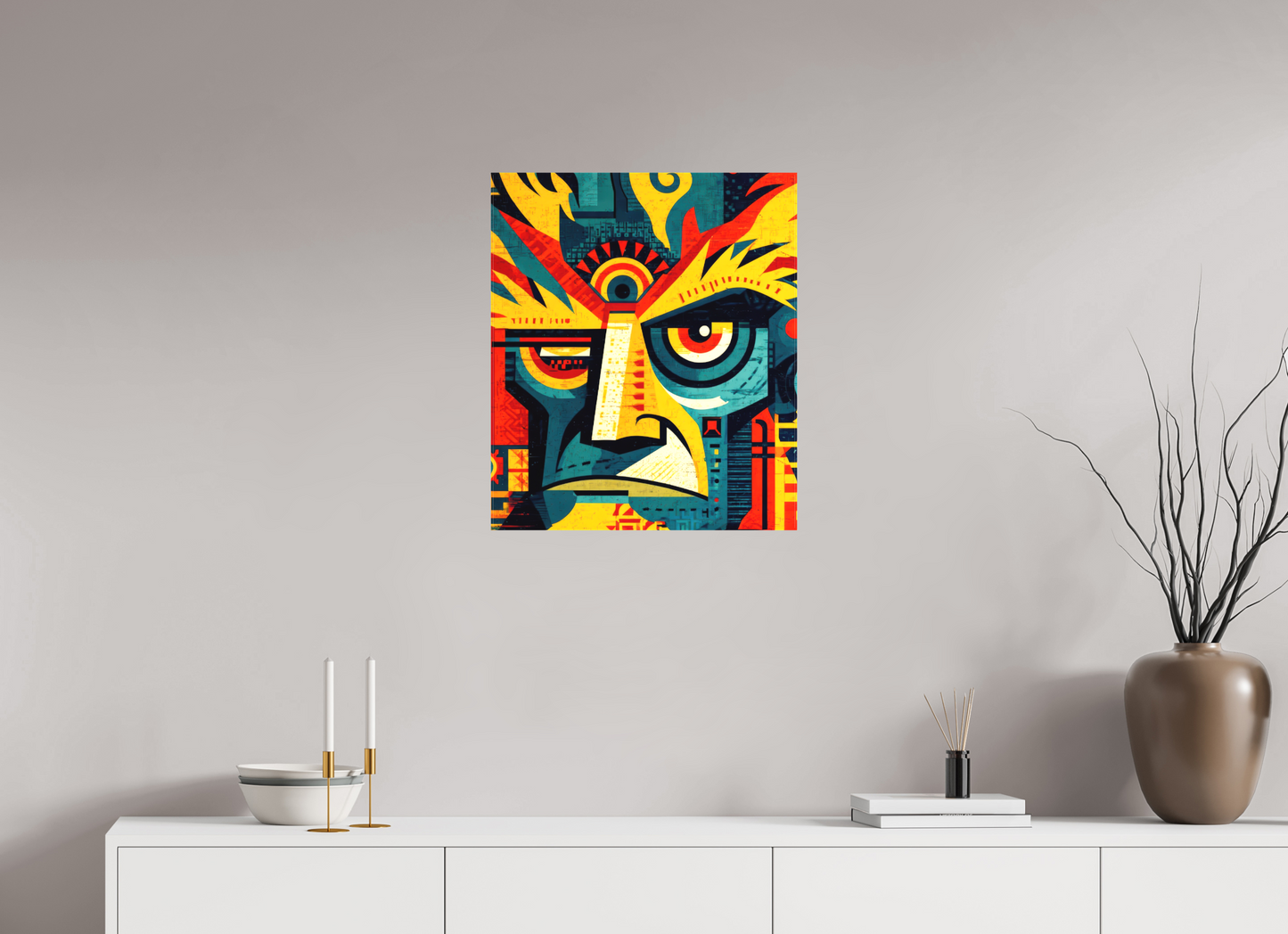 20 x 23.4″, Textile on Canvas Urban Tribal
