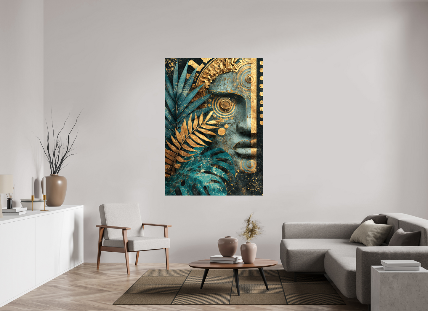 47 x 65.6″, Glossy Canvas Ancient Face 1