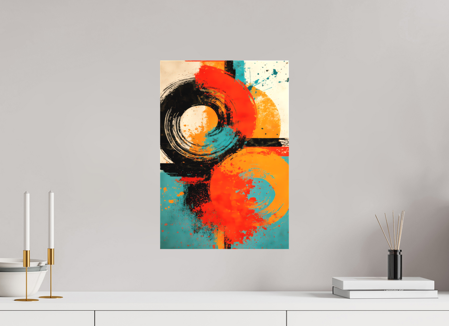 12 x 17.7″, Textile on Canvas Abstract Traffic Sign
