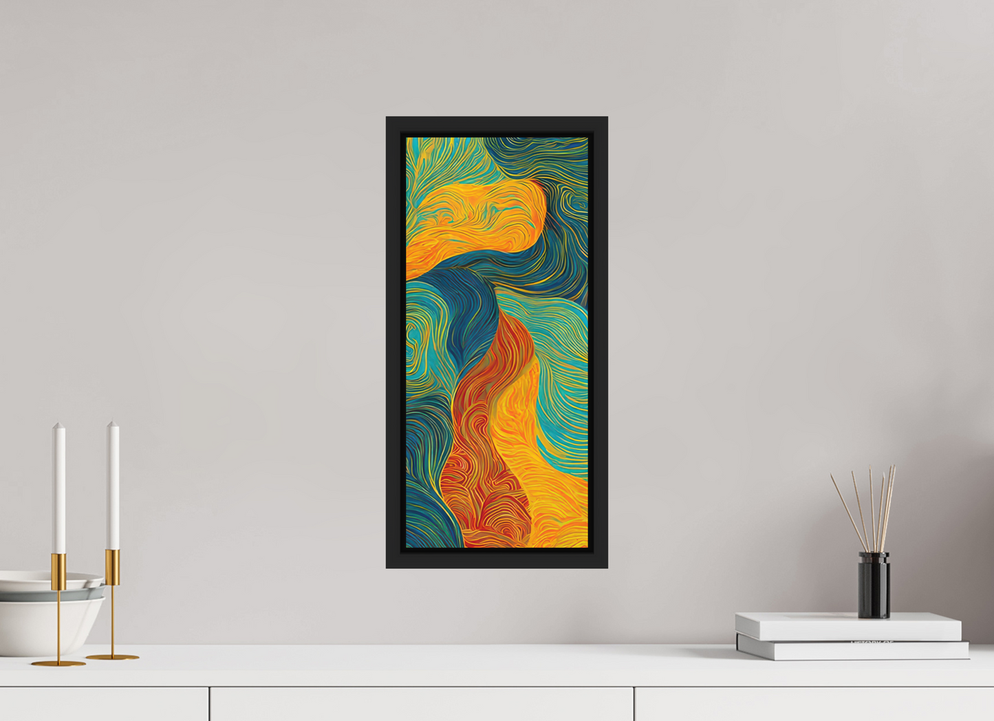 8 x 18″, Photo Print on Aluminum Backing with boarder Abstract Colorful Clouds