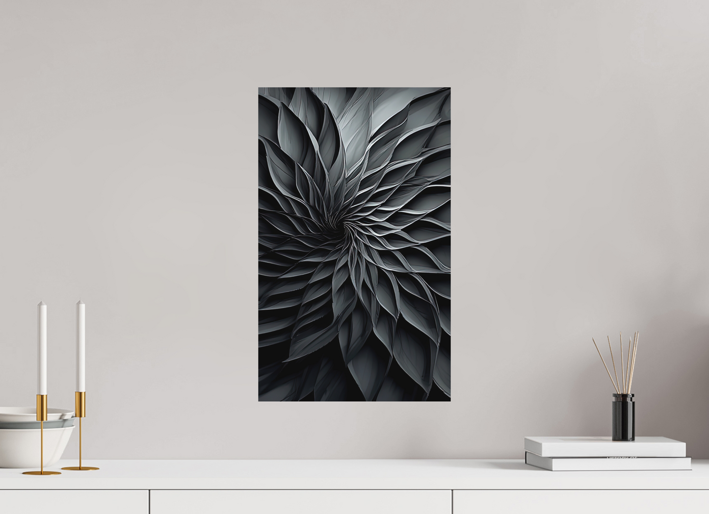 12 x 19.6″, Photo Print on Aluminum Backing Dark Flower 2