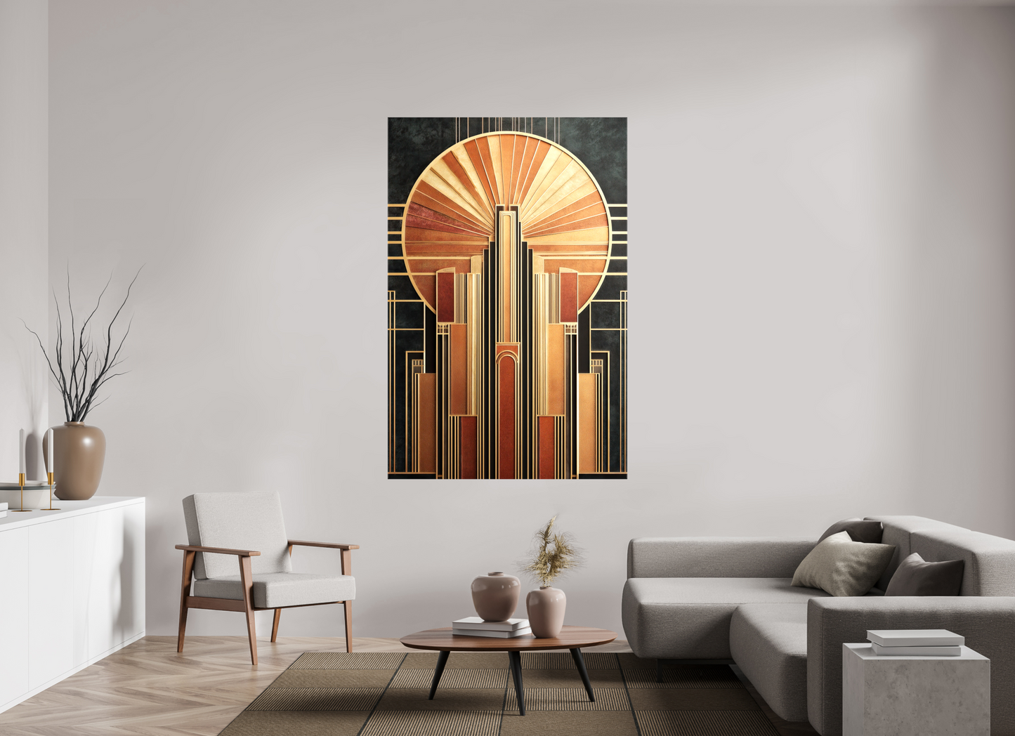 47 x 71.2″, Glossy Canvas Art Deco City 2