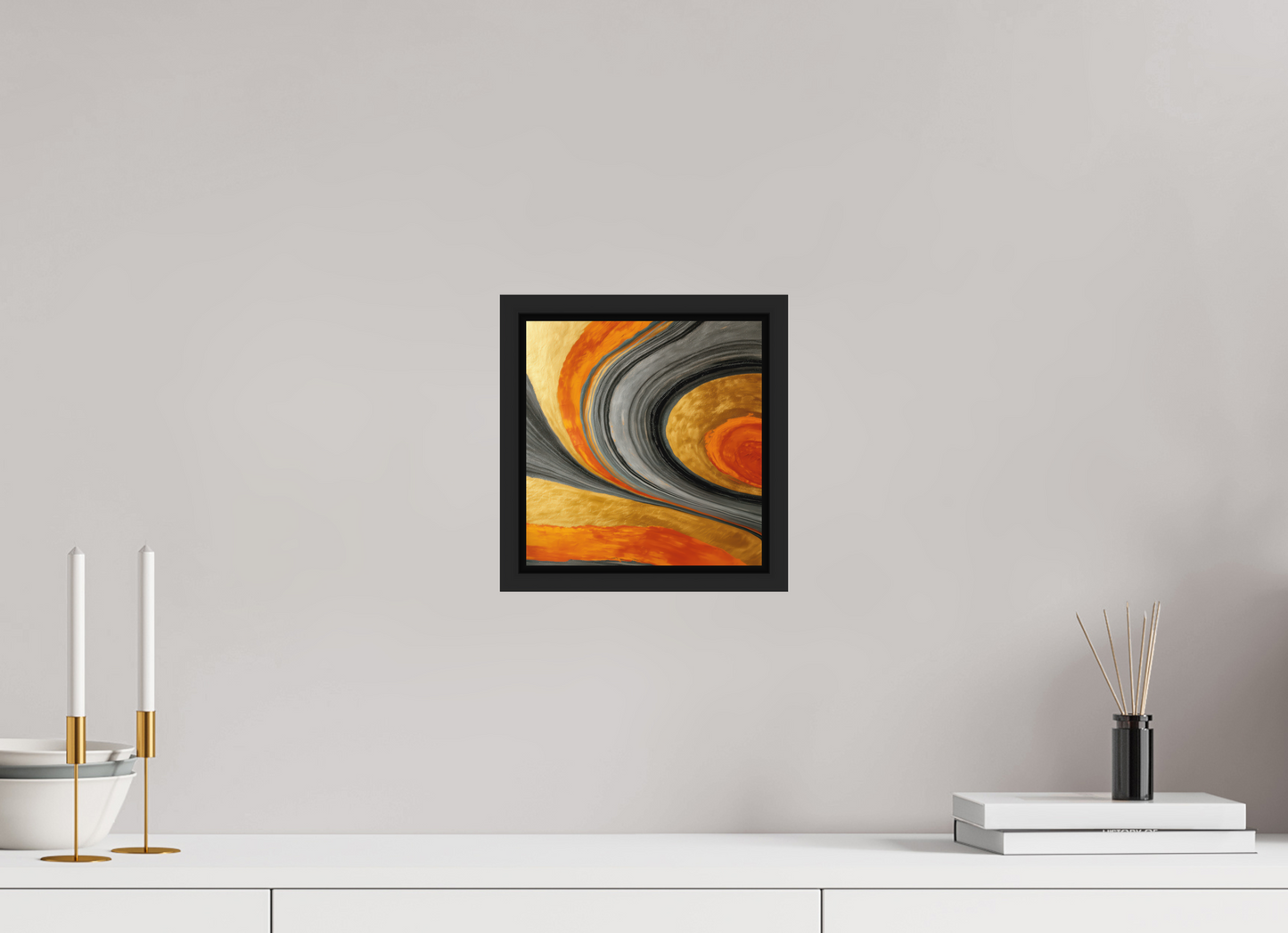 8 x 8.3″, Photo Print on Aluminum Backing with boarder Abstract Gold Geode 2