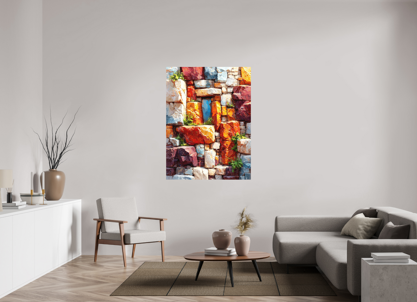 42 x 56″, Photo Print on Aluminum Backing Desert Rocks