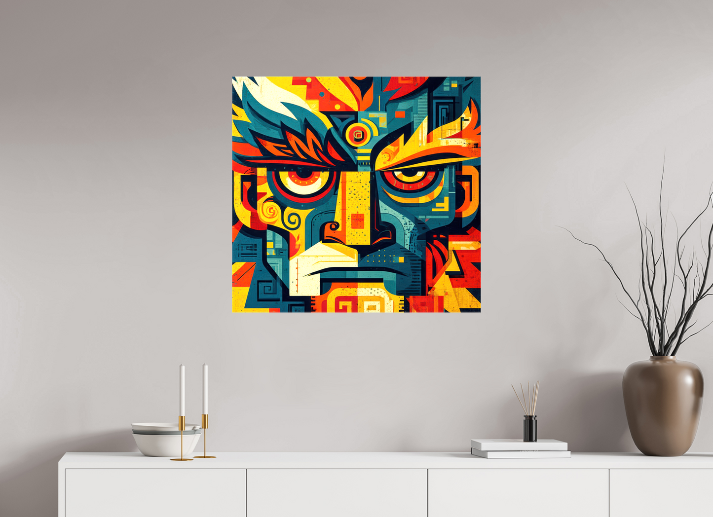 29.5 x 28″, Glossy Canvas Urban Tribal 3