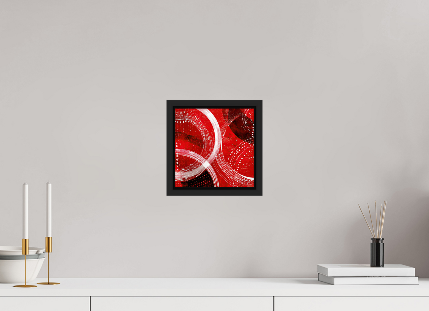 8 x 8″, Fine Art Print on Aluminum Dibond with Boarder Red & White