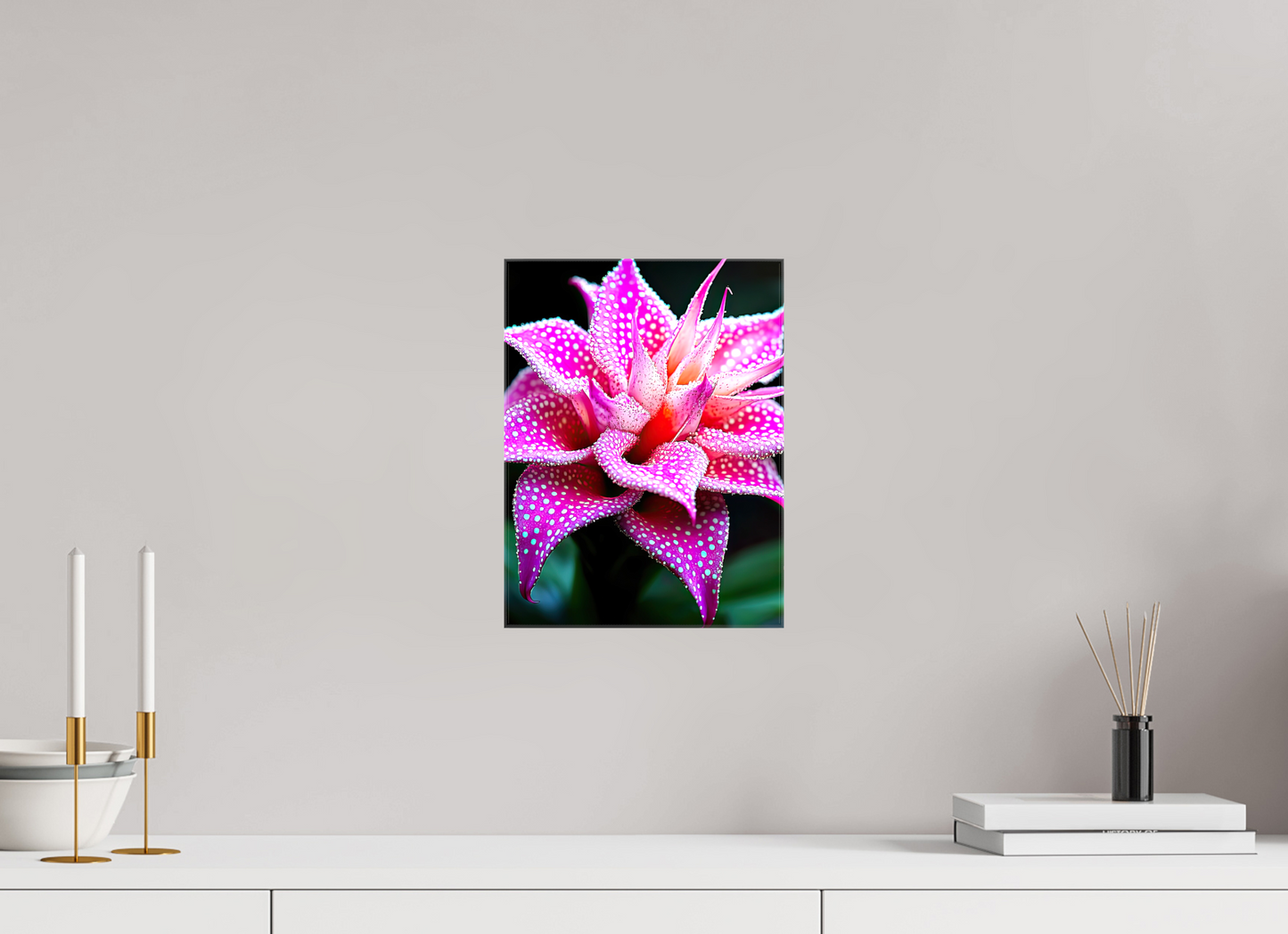 9 x 12″, Glossy Canvas Pink Mushroom Flower