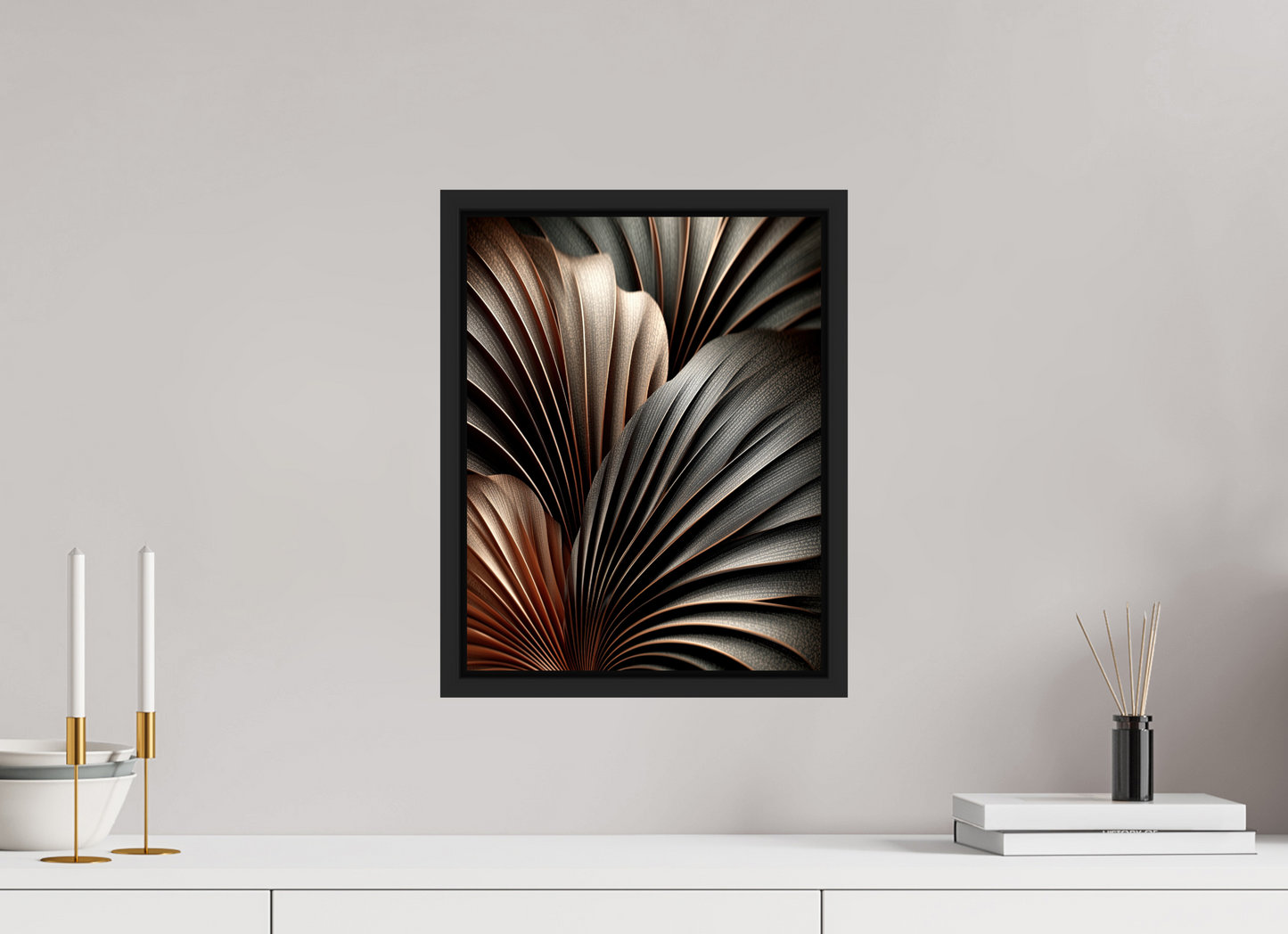 12 x 15.4″, Fine Art Print on Aluminum Dibond with Boarder Dark Leaves