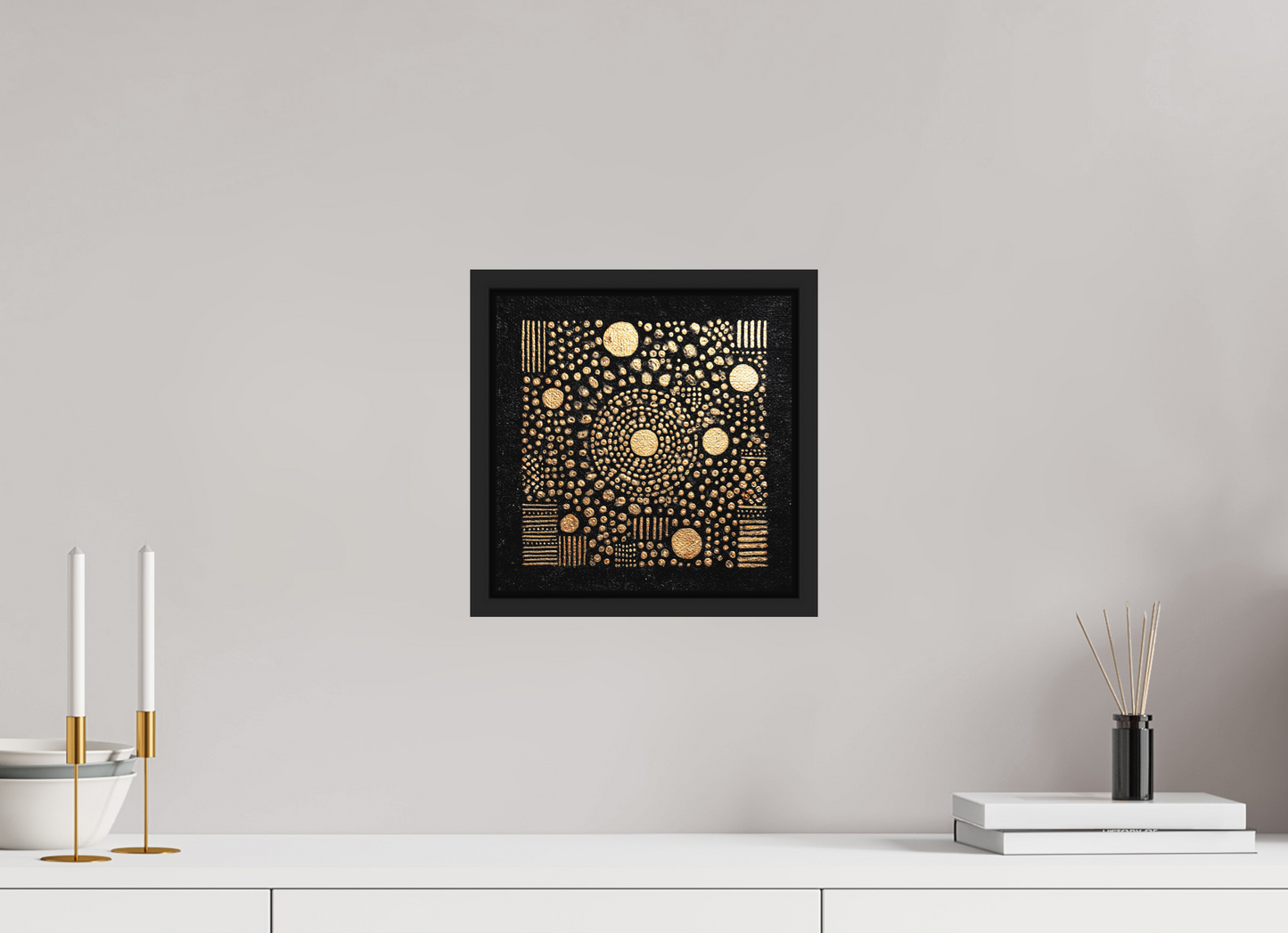 10 x 10″, Photo Print on Aluminum Backing with boarder Gold QR